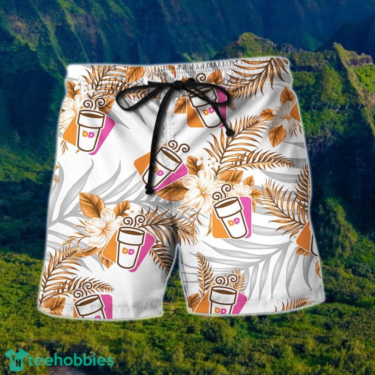 Dunkin donuts Tropical Flower Aloha Hawaiian Shirts Product Photo 2