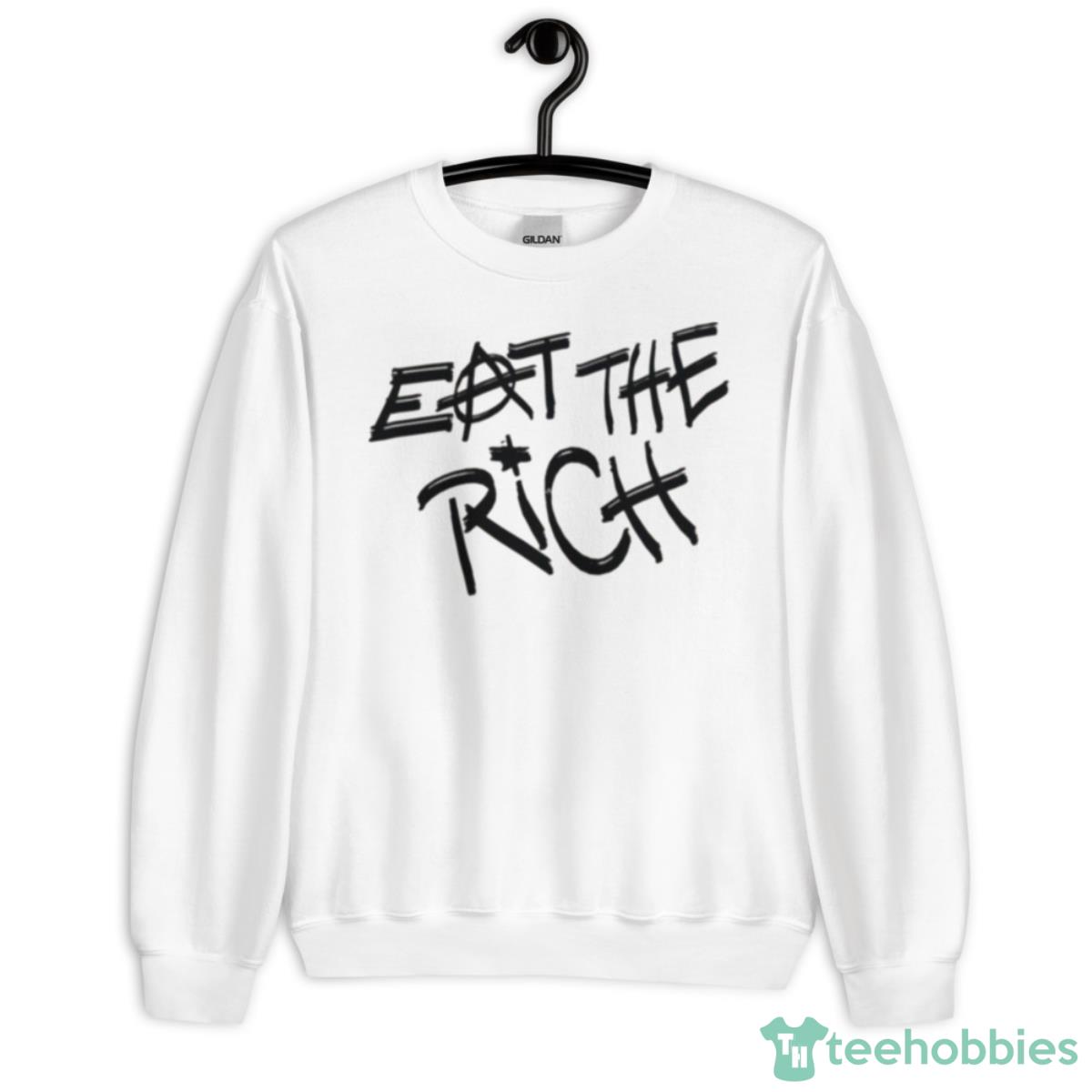 Eat The Rich Text Design Aerosmith Shirt - Unisex Heavy Blend Crewneck Sweatshirt