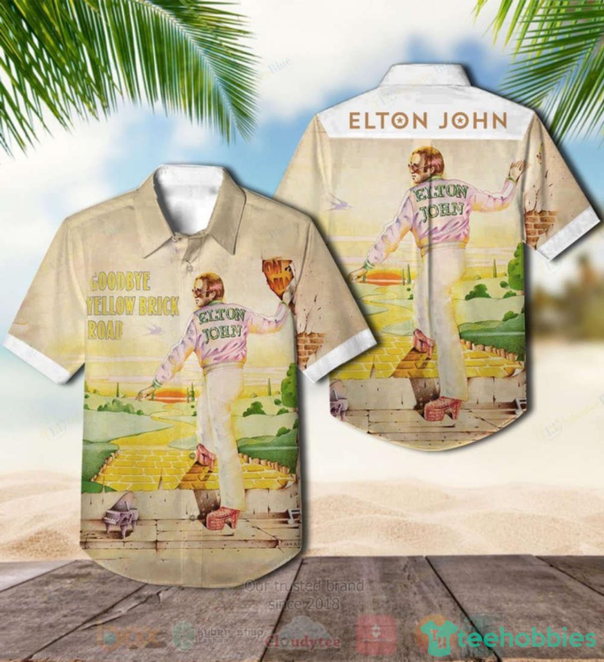 Elton John Goodbye Yellow Brick Road Album Hawaiian Shirt Summer Aloha Shirt  For Men Women