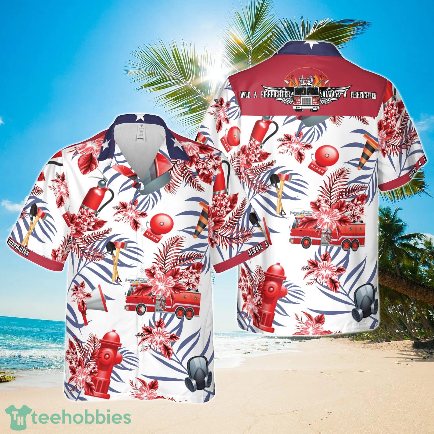 Firefighter Tropical Hawaiian Shirt Unisex Product Photo 1