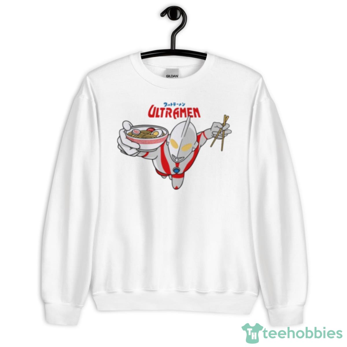 Flying Ultramen Eating Ramen Ultraman Shirt - Unisex Heavy Blend Crewneck Sweatshirt
