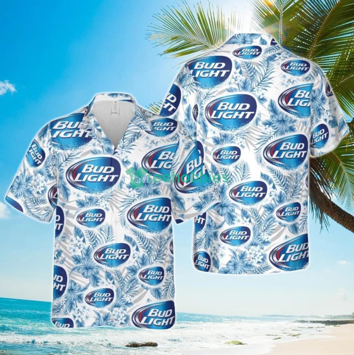 Light blue best sale hawaiian shirt