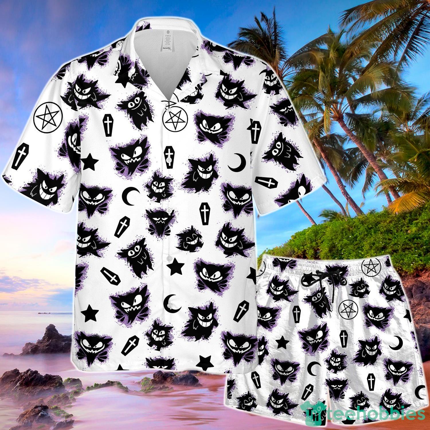 Gengar Ghost Hawaiian Shirt And Short Summer Trip Family Product Photo 1