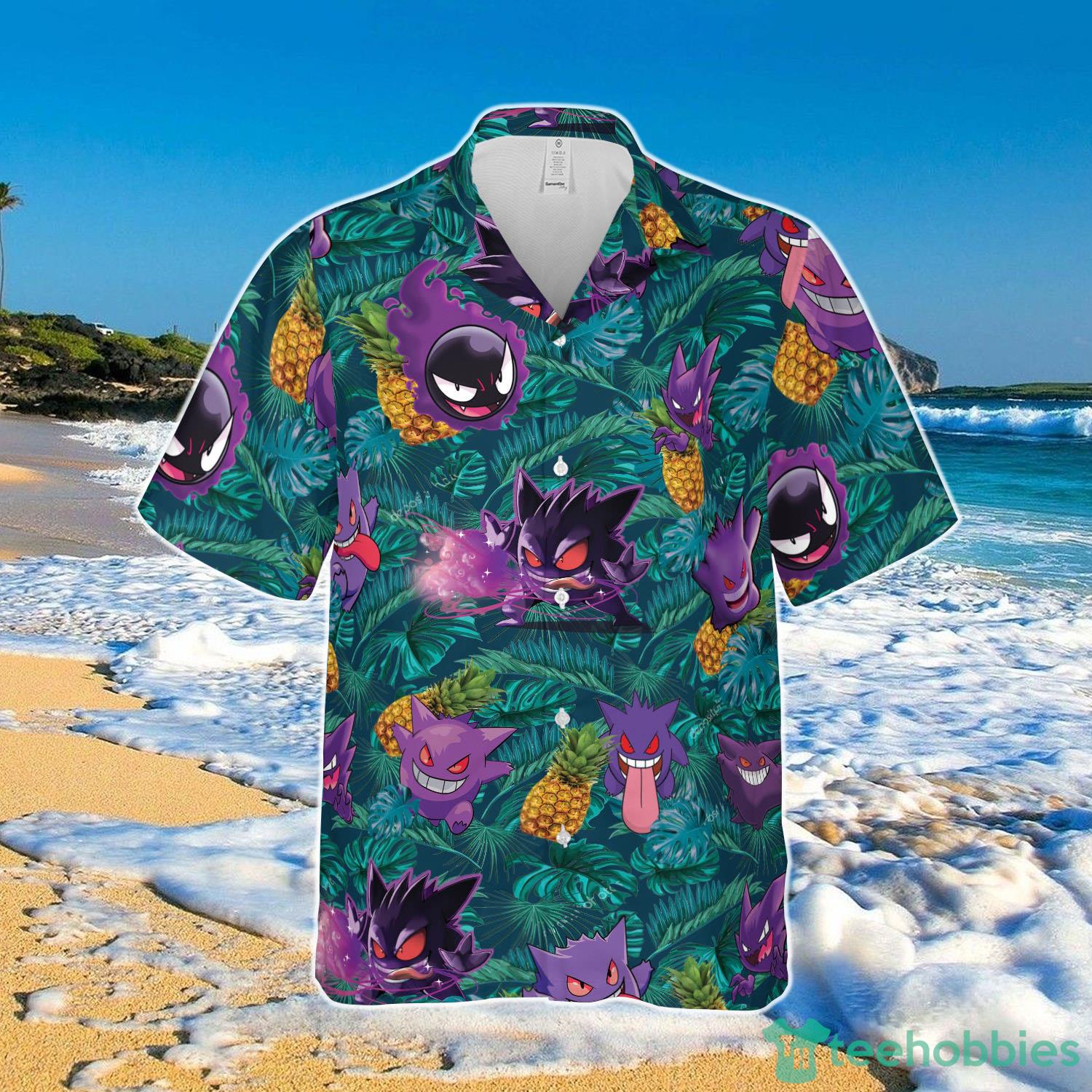 Gengar Ghost Pokemon Pineapple Hawaiian Shirt For Men And Women Product Photo 2