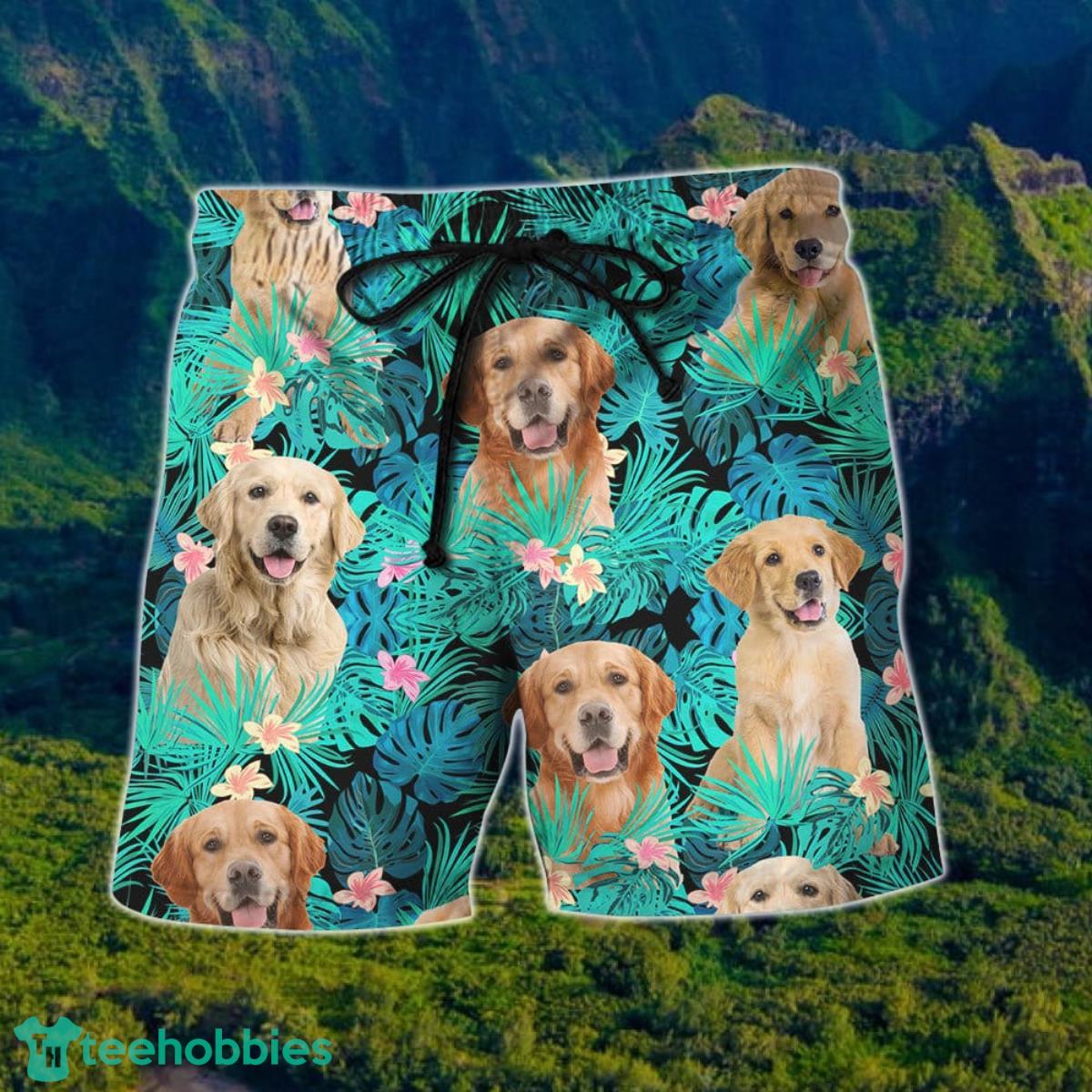 Golden Retriever Hawaii Shirt And Short For Men And Women Product Photo 2