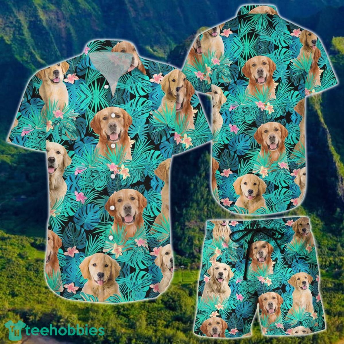 Golden Retriever Hawaii Shirt And Short For Men And Women Product Photo 1