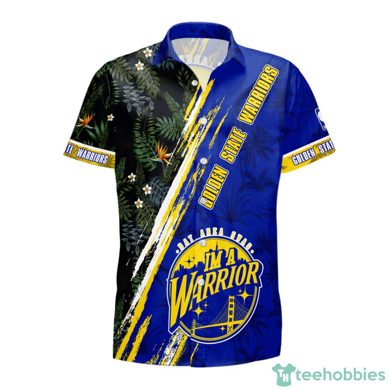 Golden State Warriors NBA Champions Floral Pattern Print Hawaiian Shirt Product Photo 2