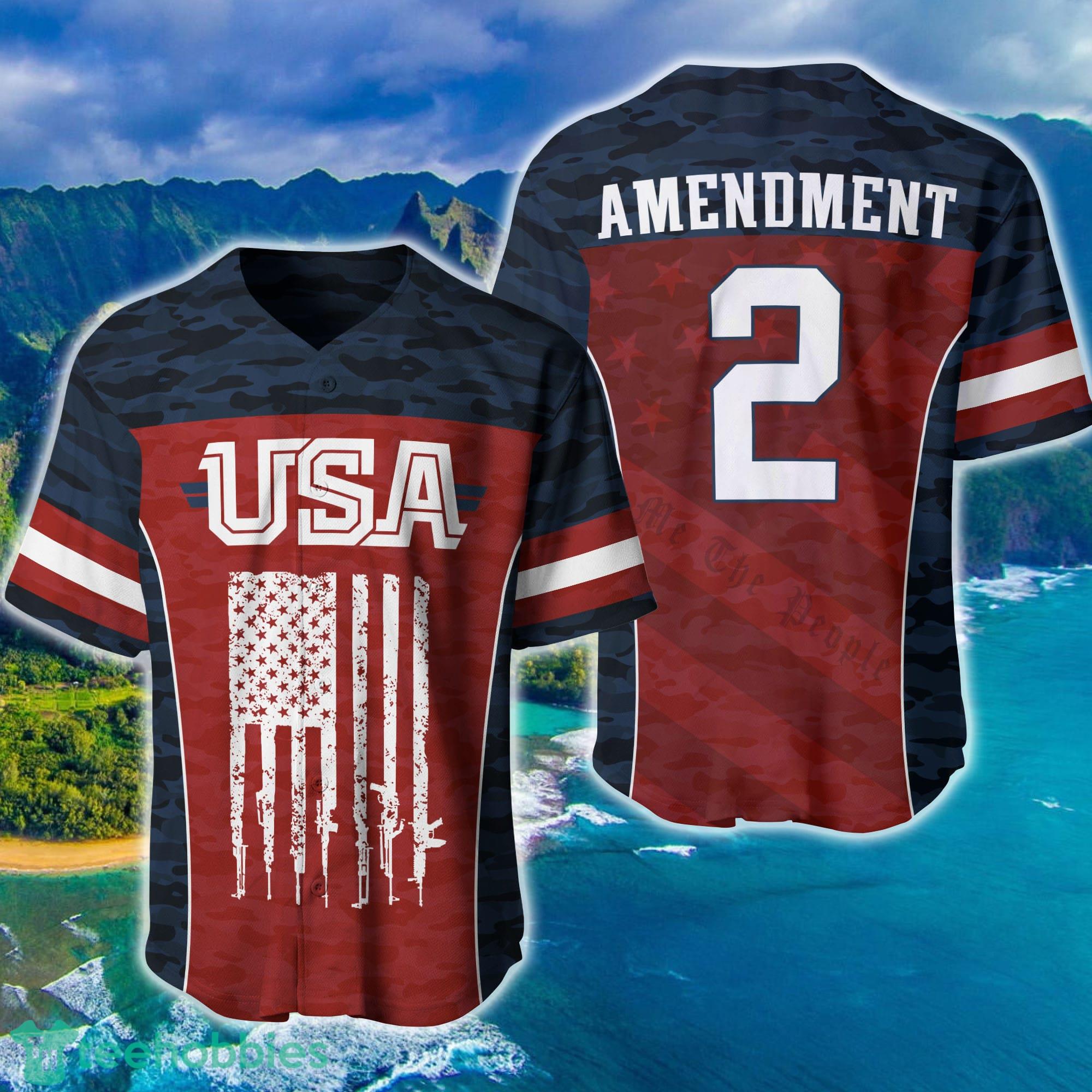 Greater Half USA 2nd Amendment Baseball Jersey Personalized Product Photo 1