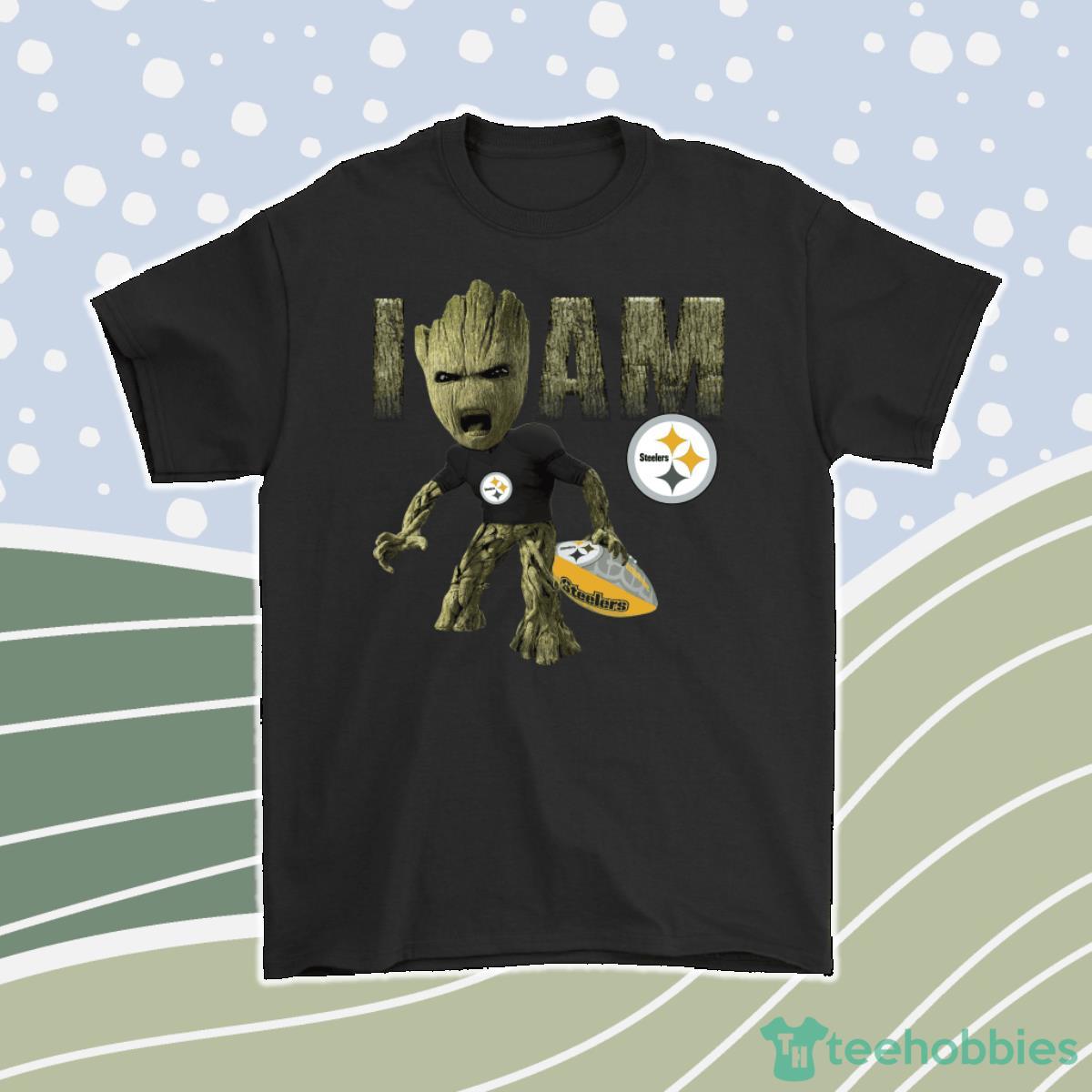 Groot I Am Pittsburgh Steelers Nfl Football Men Women T-Shirt, Hoodie, Sweatshirt Product Photo 1
