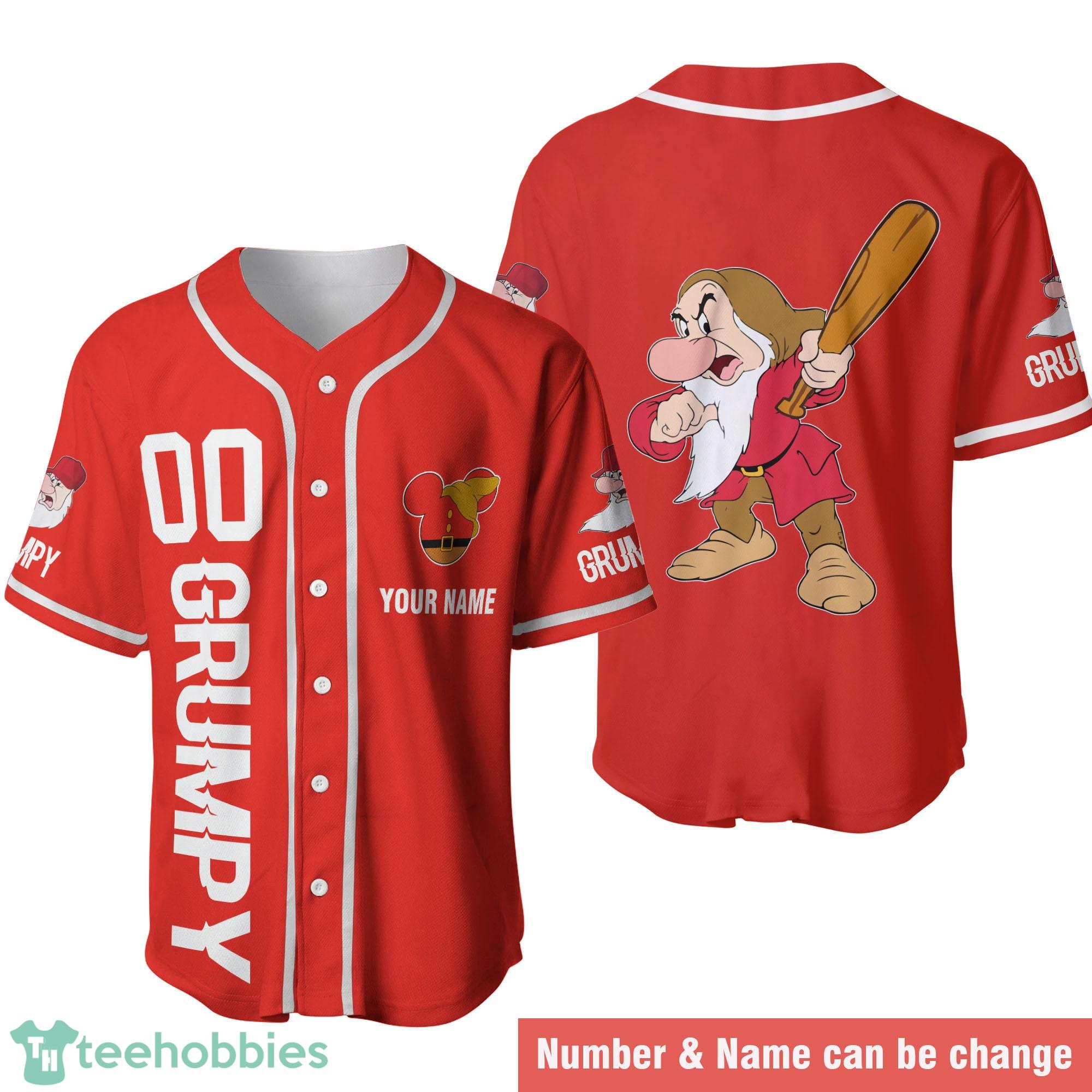 Grumpy Dwarf Red Baseball Jersey Shirt Personalized Product Photo 1
