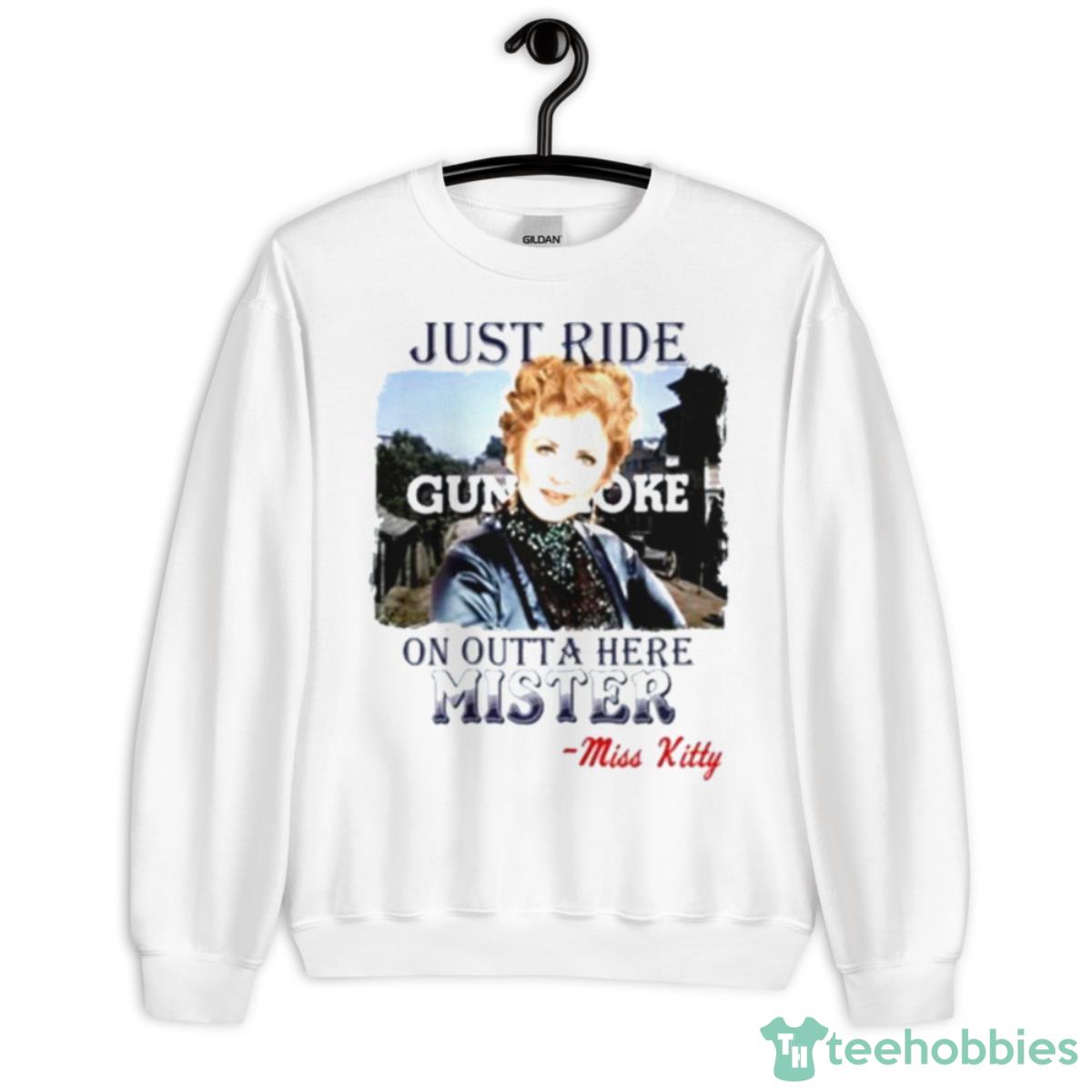 Gunsmoke On Outta Here Mister Miss Kitty Shirt - Unisex Heavy Blend Crewneck Sweatshirt