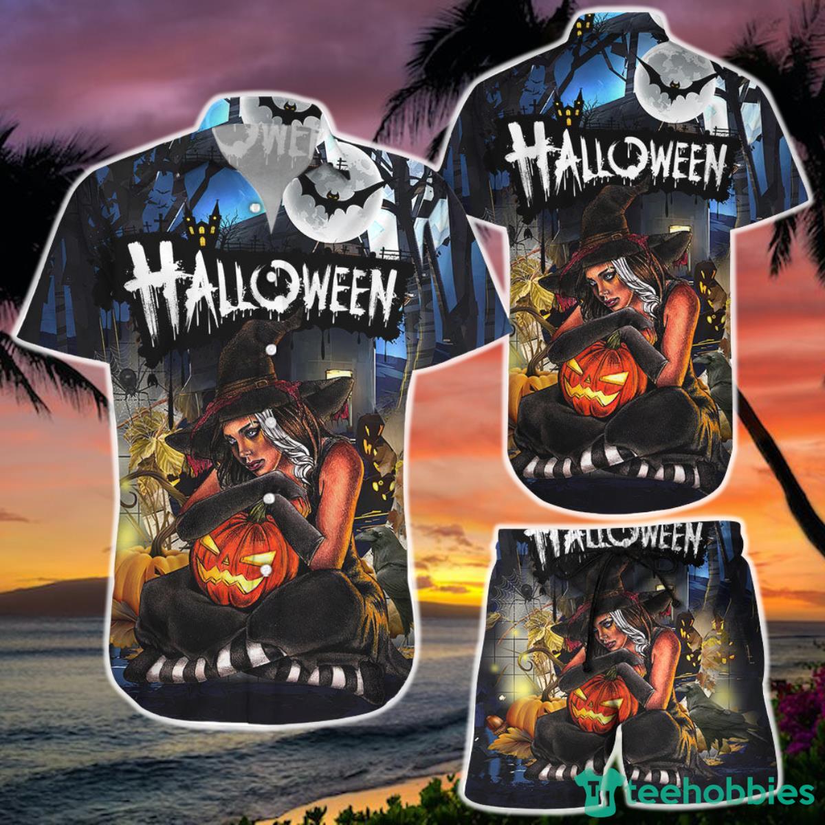 Halloween Hawaiian Shirt Happy Halloween Witch Pumpkin Scary Hawaii Shirt Gift Ideas For Witches Product Photo 1