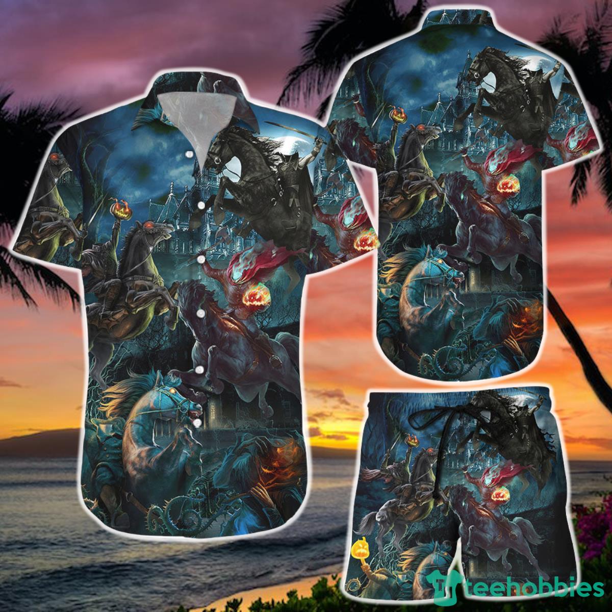 Halloween Headless Horseman Scary Night Hawaii Shirt  and Short Headless Horseman Gifts Product Photo 1