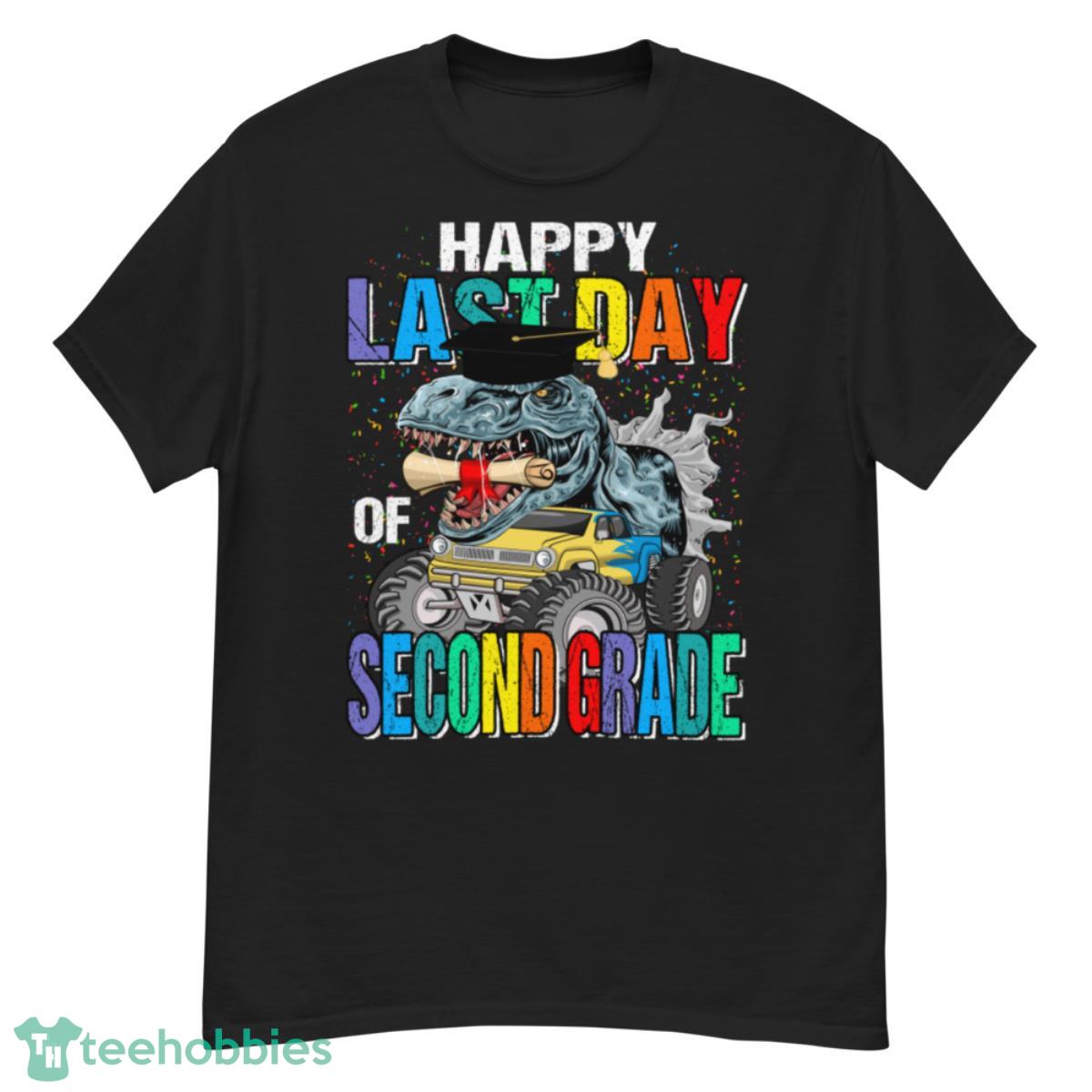 Happy Last Day Of Second Grade Dinosaur Monster Truck Graduation Shirt - G500 Men’s Classic T-Shirt
