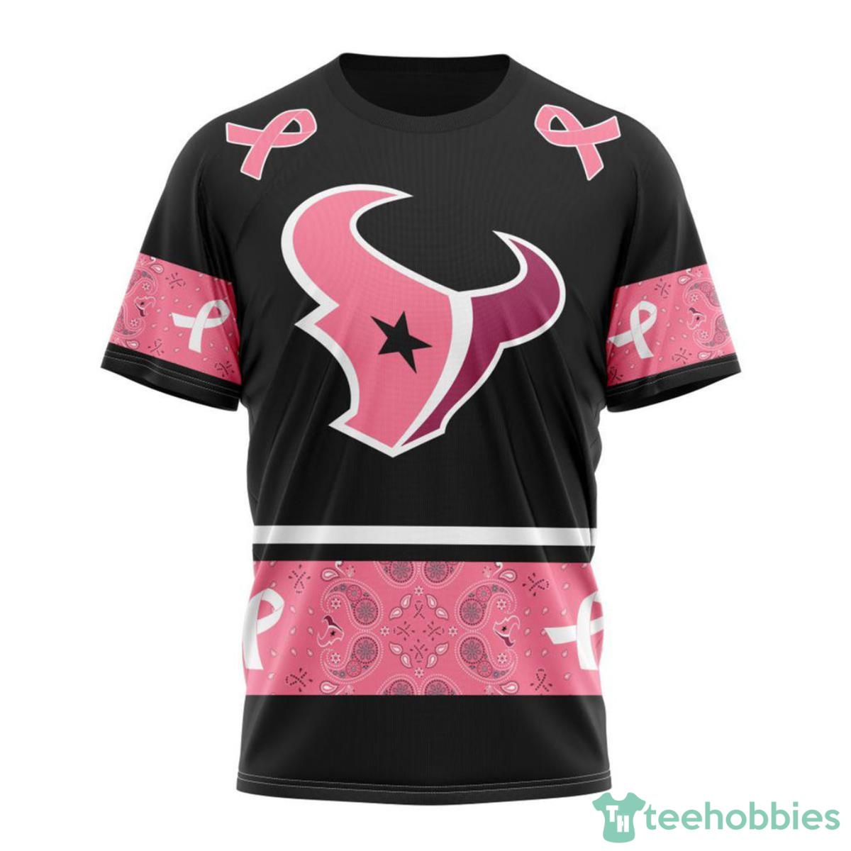 Houston Texans Breast Cancer 3D Shirt Custom Name Product Photo 1