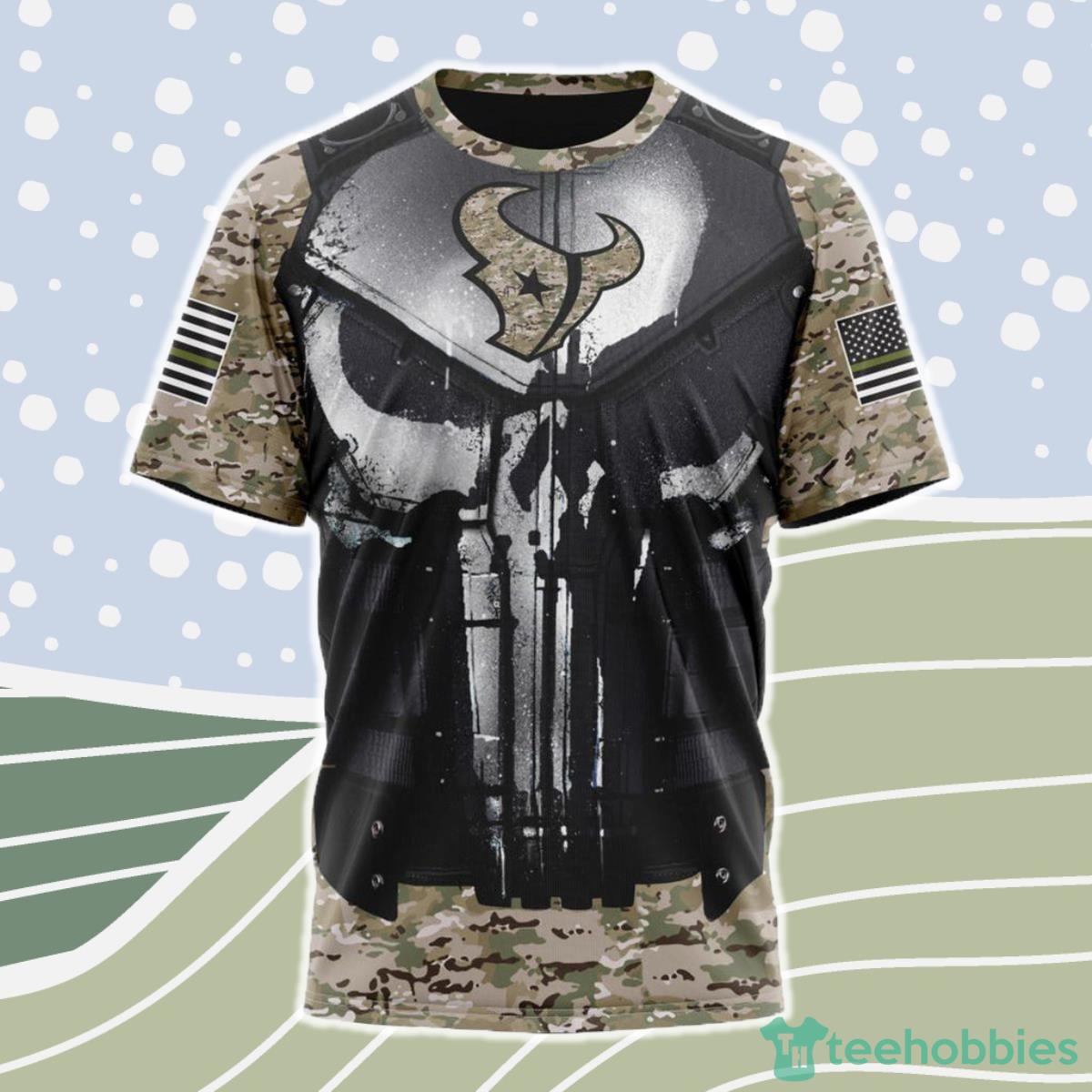 Houston Texans NFL 3D Shirt Camo Custom Name & Number Product Photo 1
