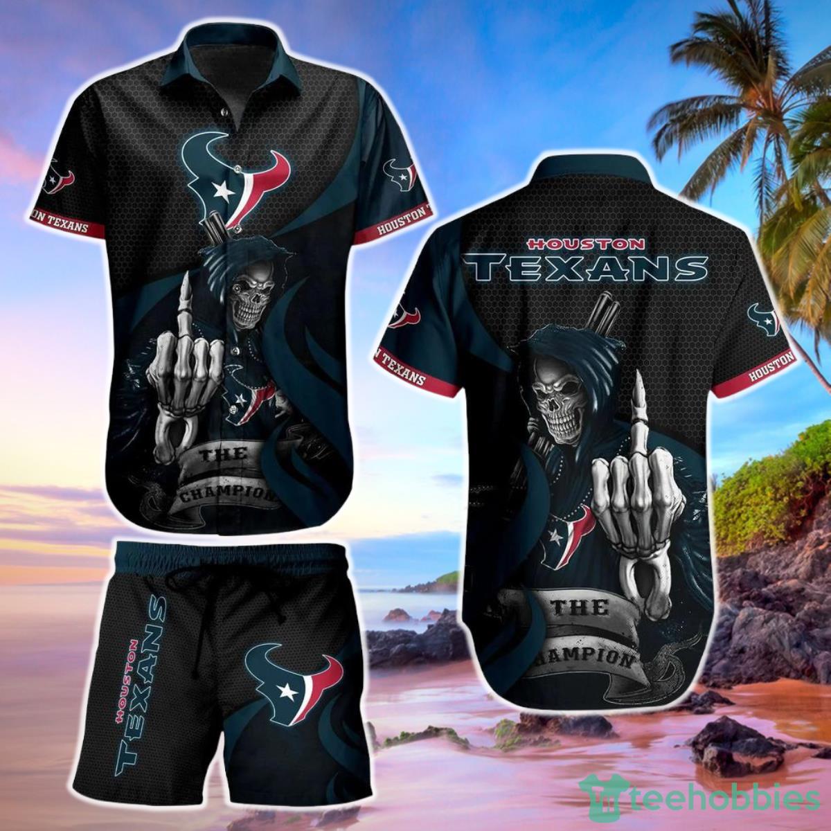Houston Texans NFL Football Hawaiian Shirt And Short Graphic Summer Tropical Pattern Product Photo 1