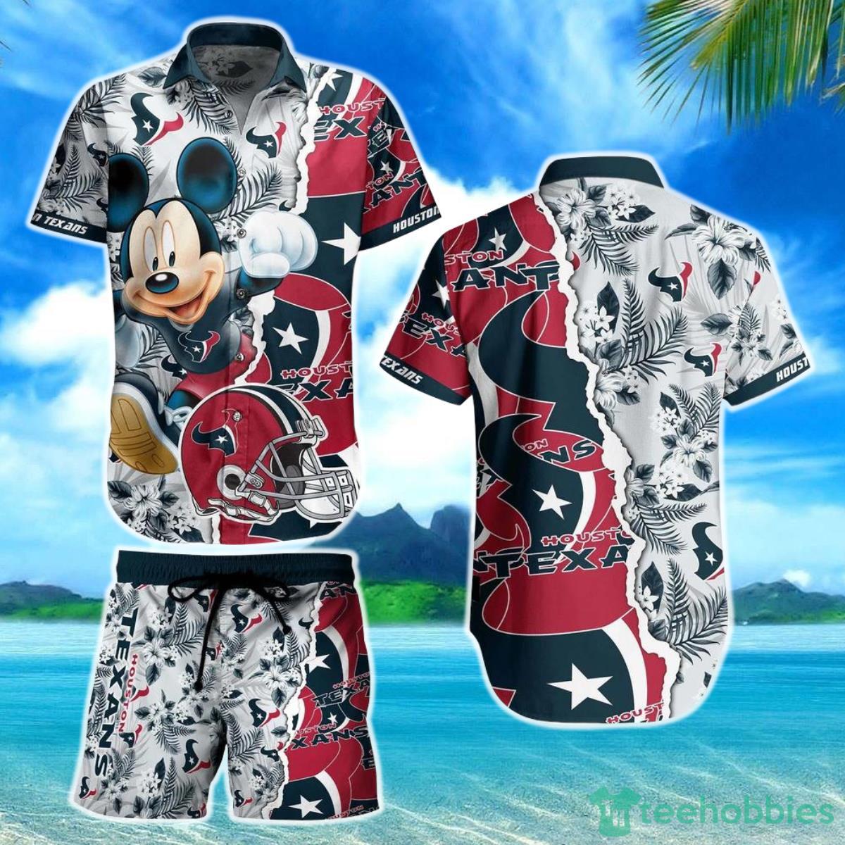 Houston Texans NFL Hawaiian Shirt And Short Mickey Graphic Tropical 3D Printed Gift For Men Women Product Photo 1
