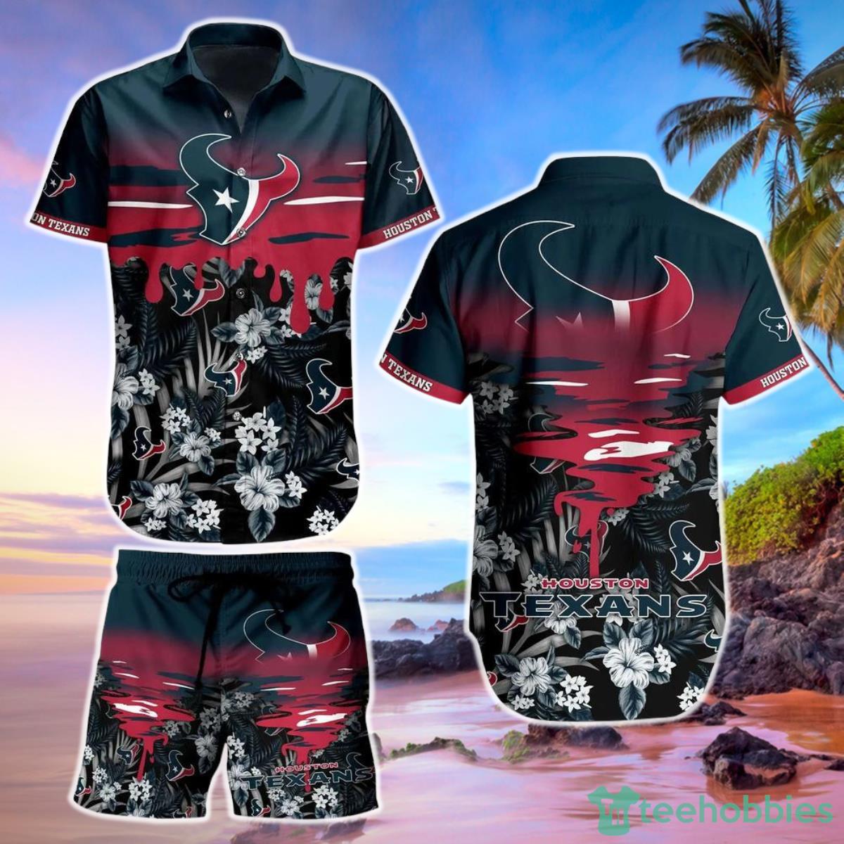 Houston Texans NFL Hawaiian Shirt And Short Tropical Pattern Beach Product Photo 1