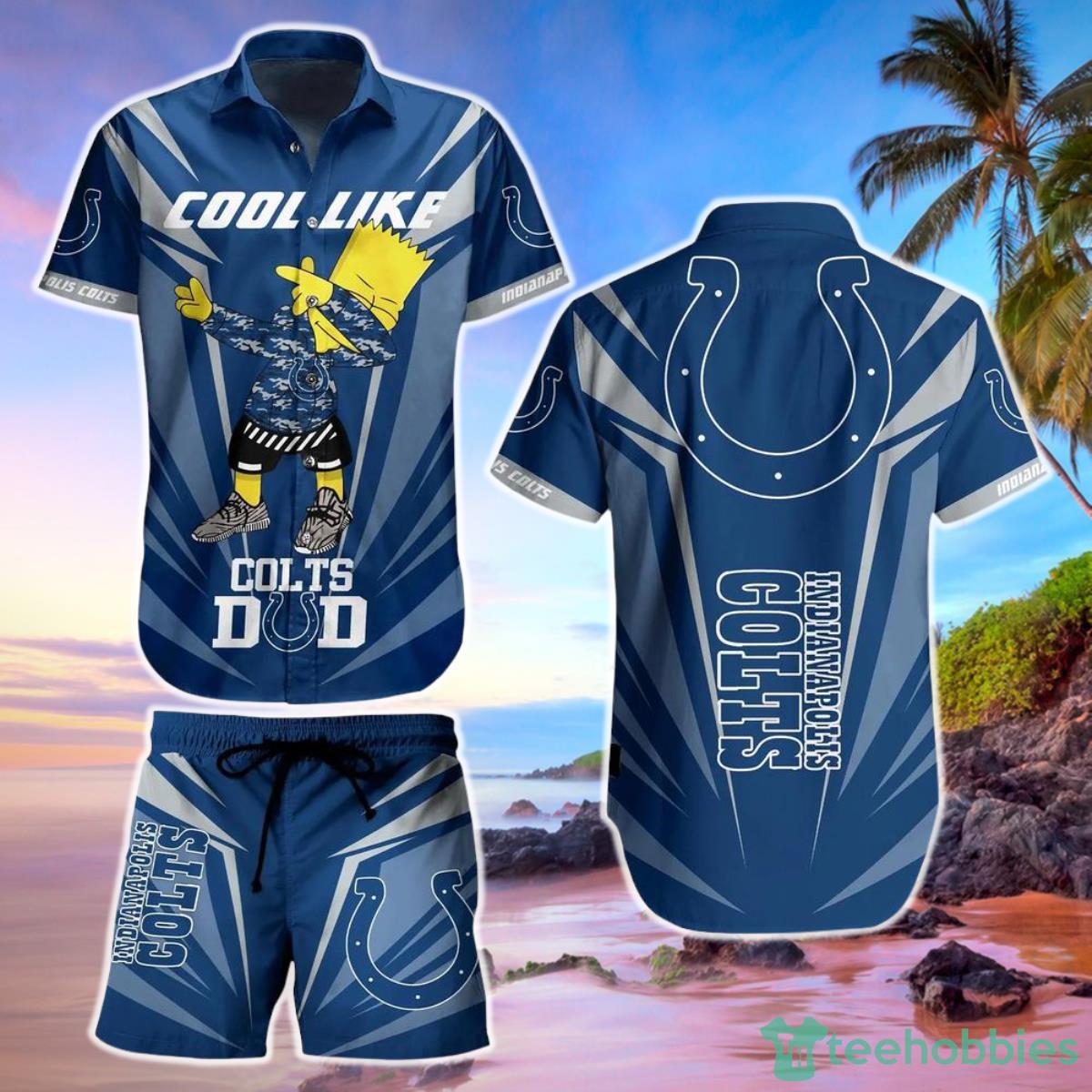Indianapolis Colts NFL Hawaiian Shirt And Short Bart Simpson Summer Perfect Gift For Fans NFL Product Photo 1