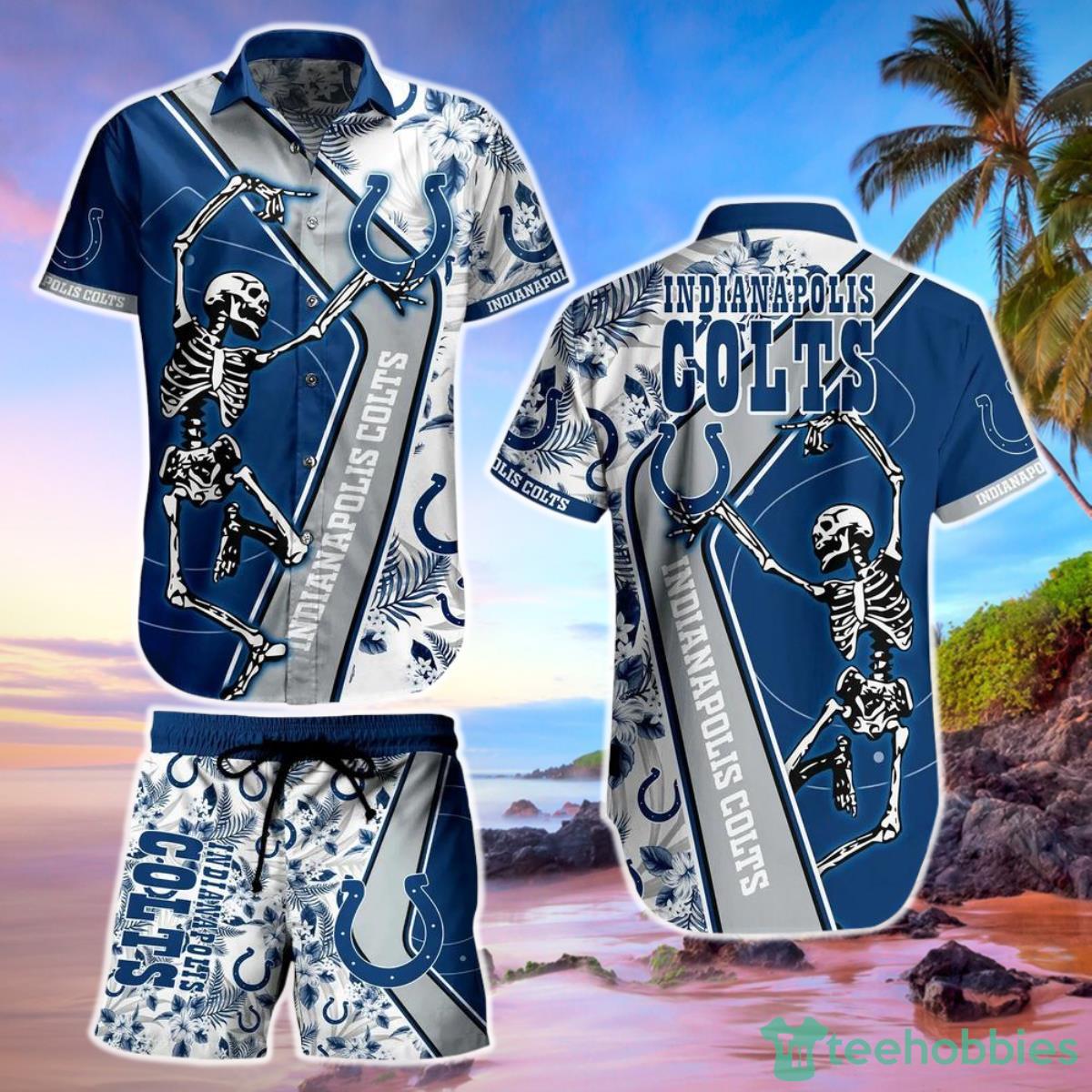Indianapolis Colts NFL Hawaiian Shirt Anf Short Sekeleton Design Hot Short Styles For Men Women Product Photo 1