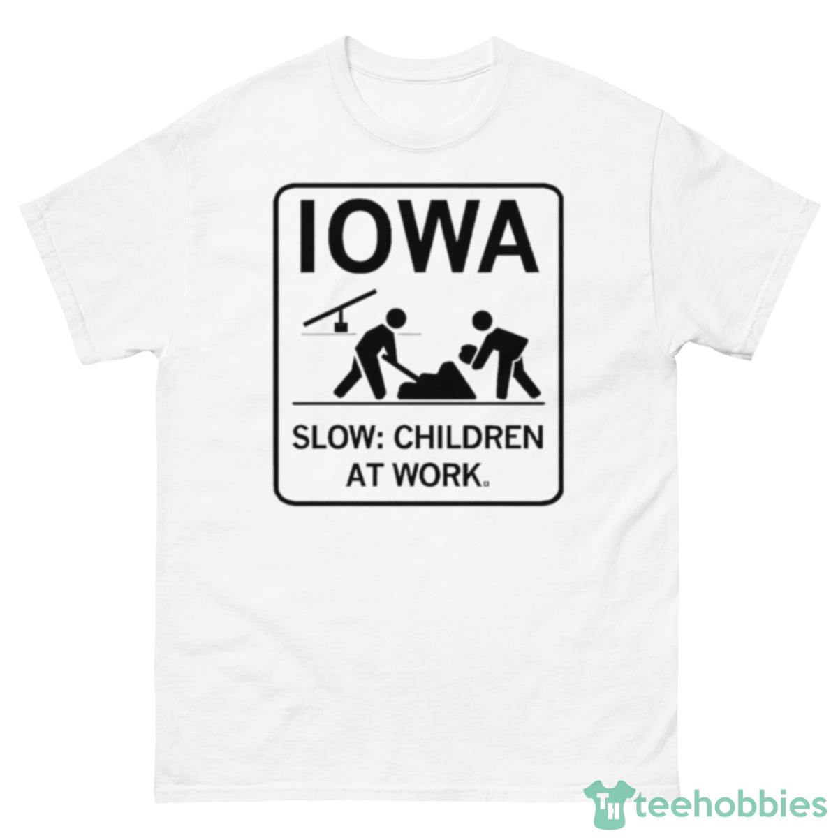 Iowa Slow Children At Work Shirt - 500 Men’s Classic Tee Gildan