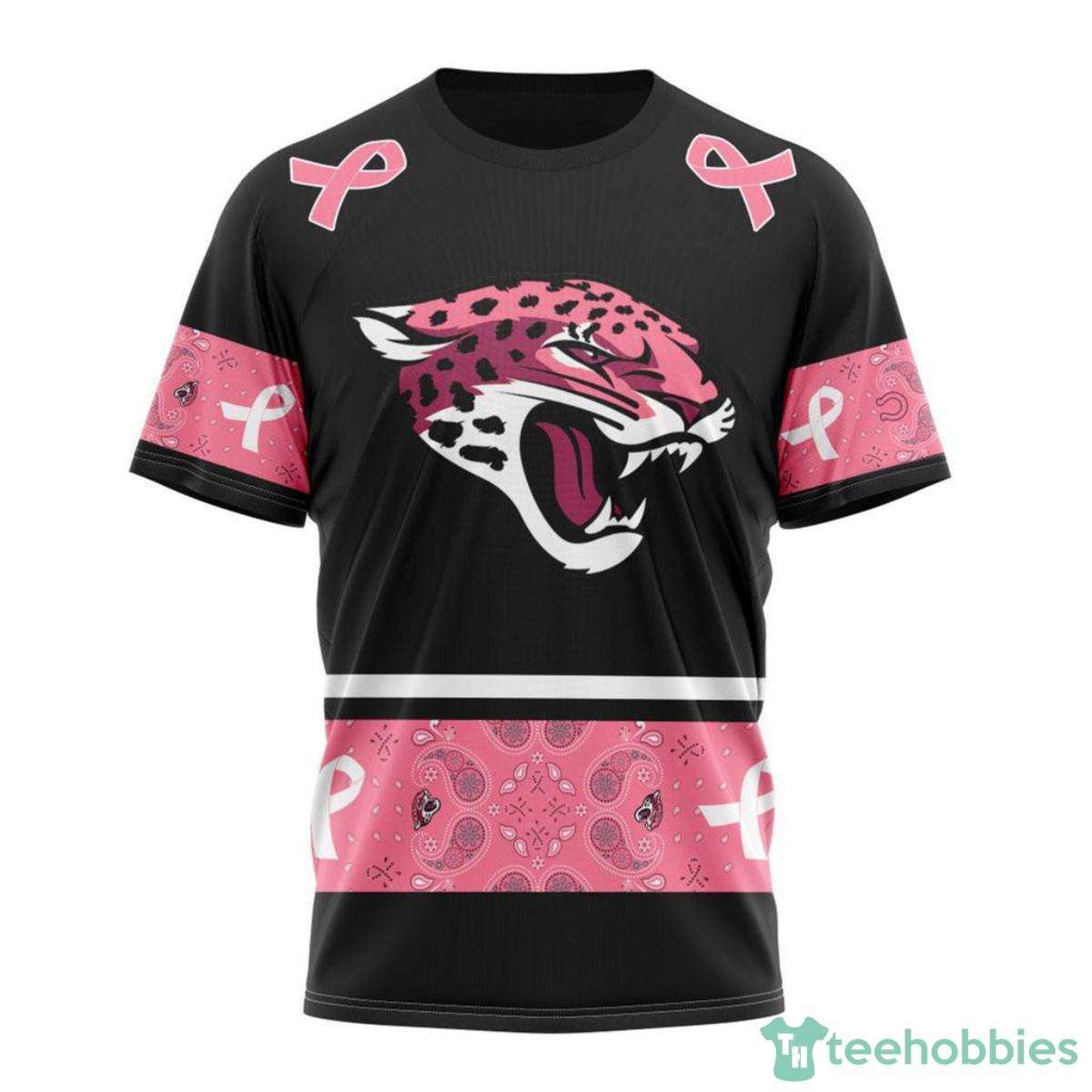 Jacksonville Jaguars Breast Cancer 3D Shirt Custom Name Product Photo 1