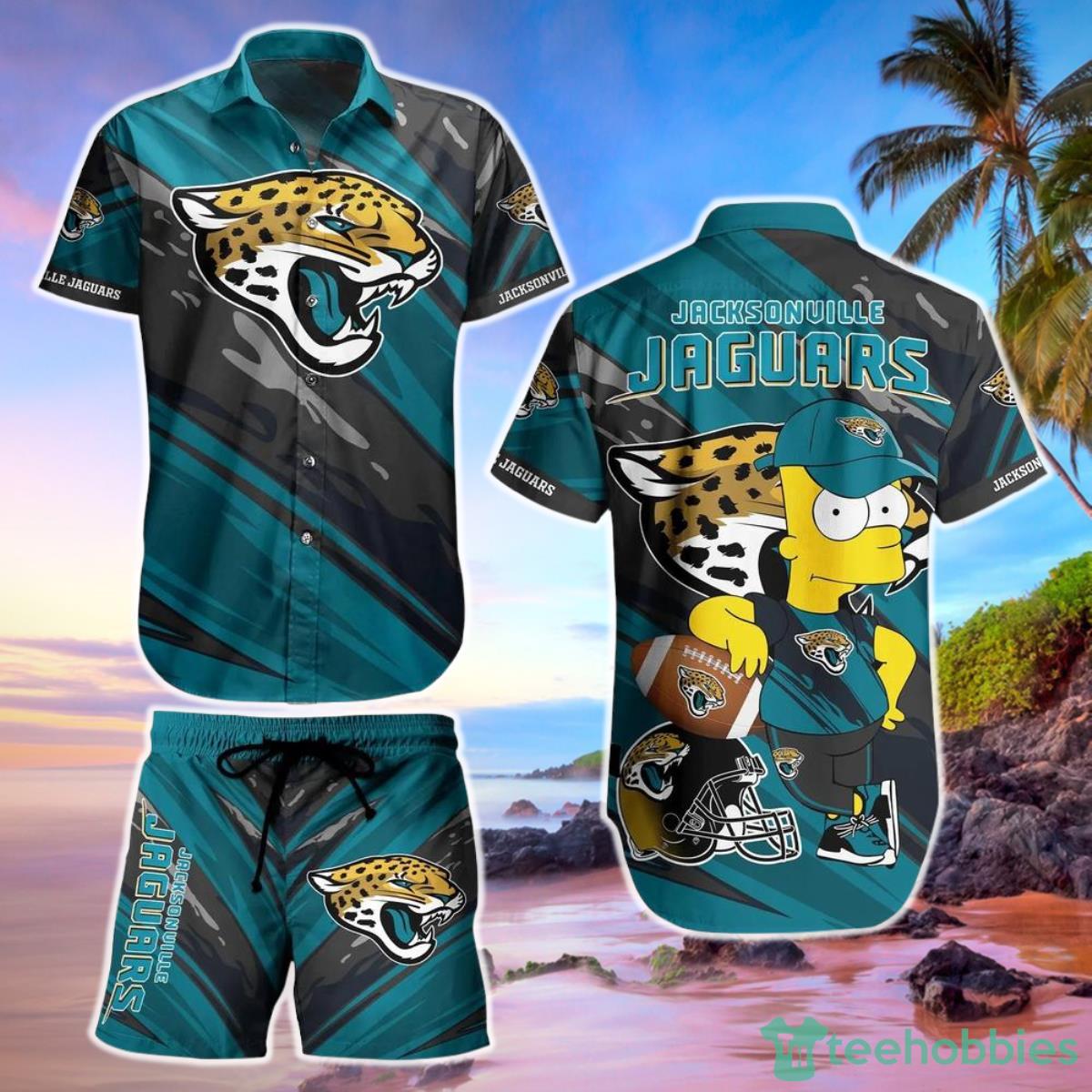 Jacksonville Jaguars Football Nfl Hawaiian Short Shirt Bart Simpson Summer Product Photo 1