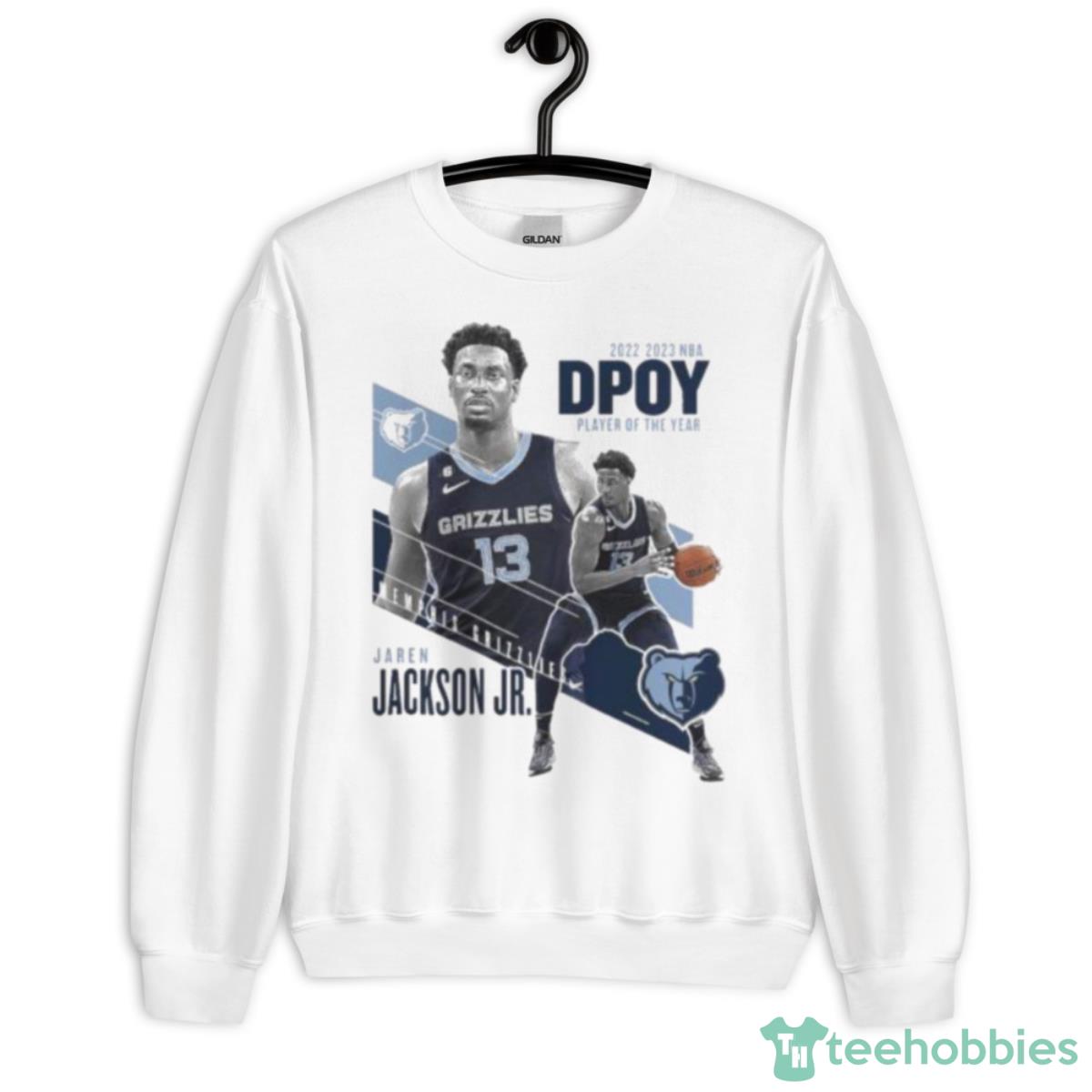 Jaren Jackson Jr. Memphis Grizzlies 2023 NBA Defensive Player Of The Year Reverse Shirt - Unisex Heavy Blend Crewneck Sweatshirt
