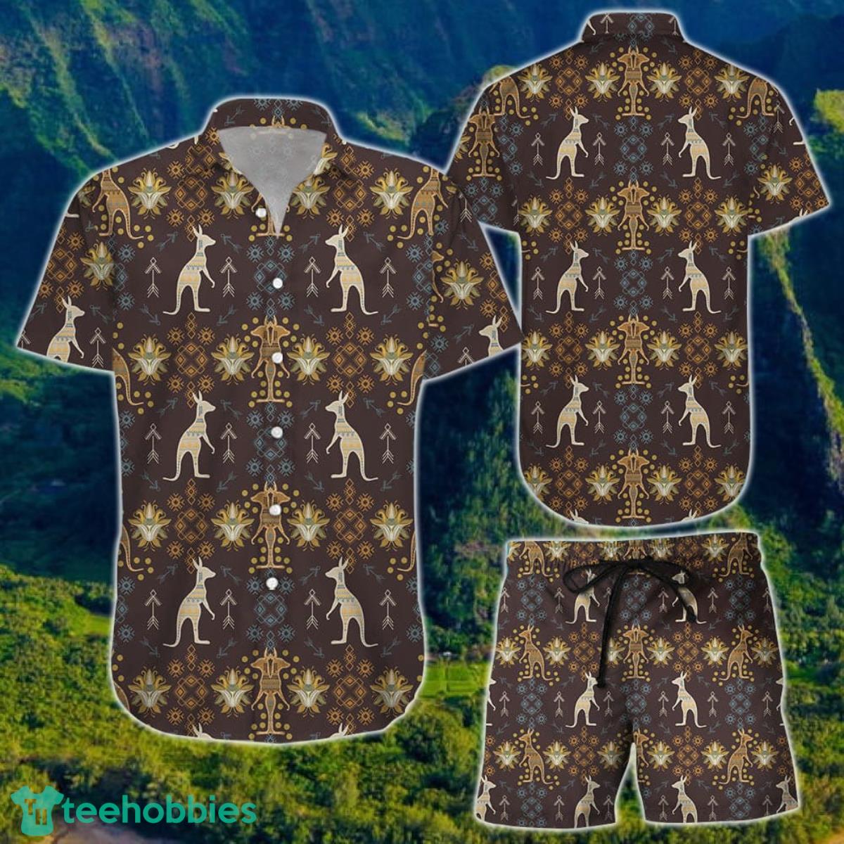 Kangaroo Hawaiian Shirt And Short For Men And Women Product Photo 1
