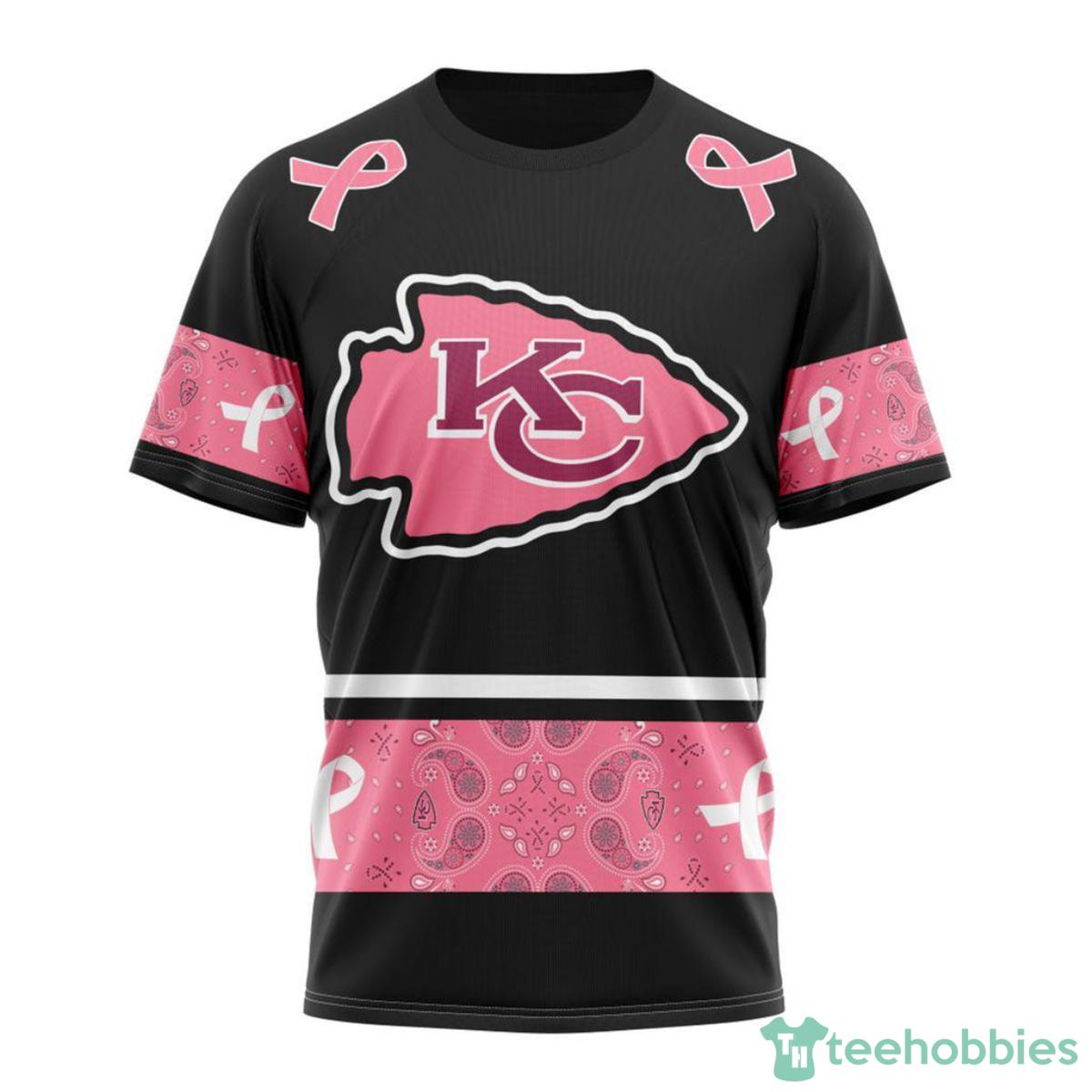 Kansas City Chiefs Breast Cancer 3D Shirt Custom Name Product Photo 1