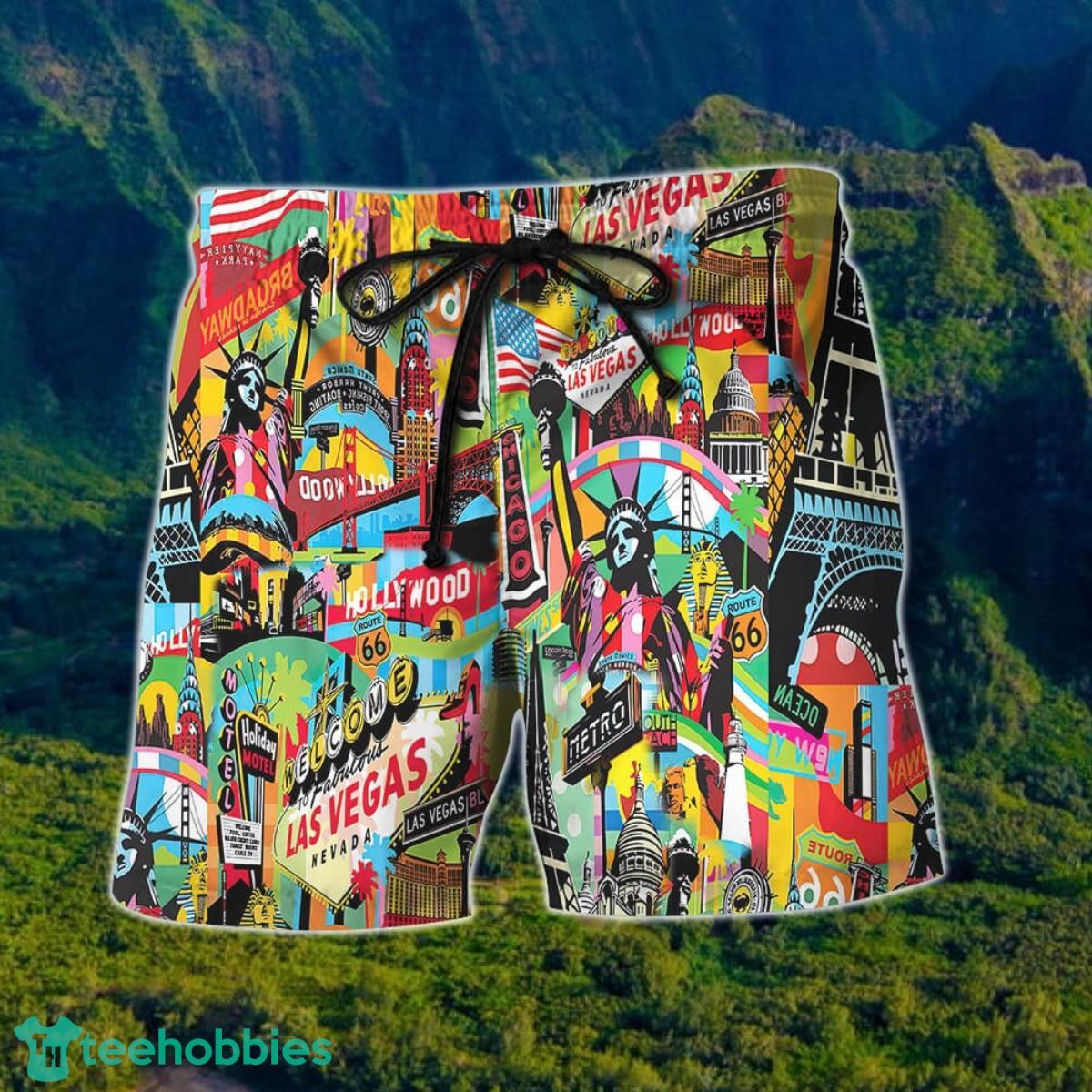 Las Vegas Hawaiian Shirt And Short For Men And Women Product Photo 2