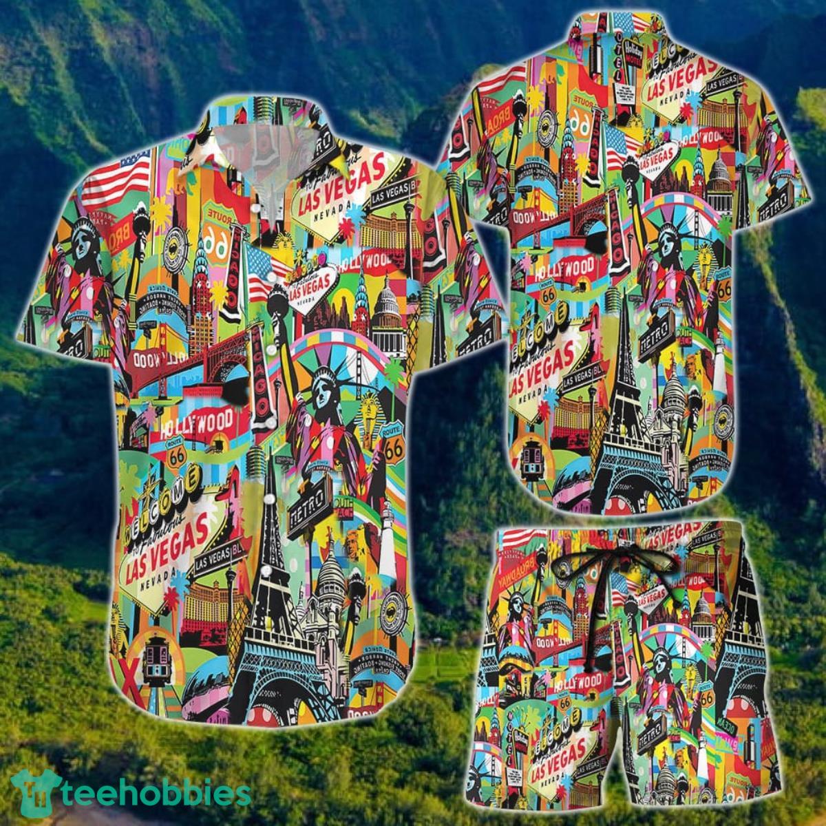 Las Vegas Hawaiian Shirt And Short For Men And Women Product Photo 1