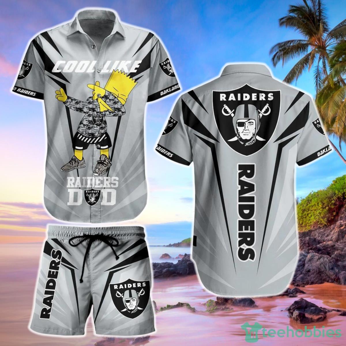 Las Vegas Raiders NFL Hawaiian Shirt And Short Bart Simpson Summer Perfect Gift For Fans NFL Product Photo 1