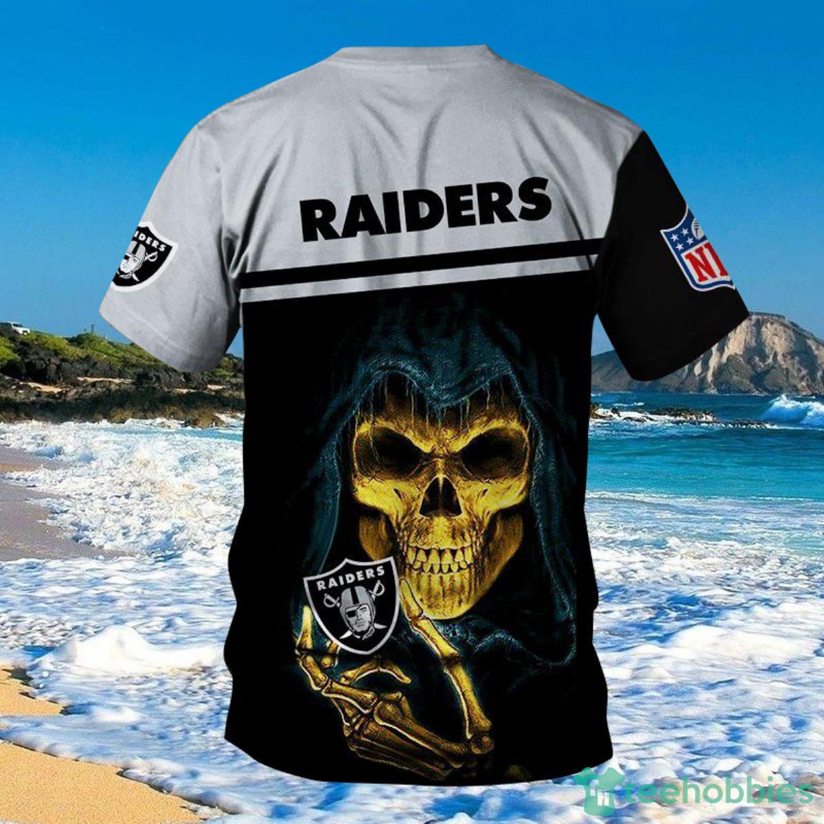 Las Vegas Raiders Tee Shirts 3D Hand Skull For Men And Women Product Photo 1