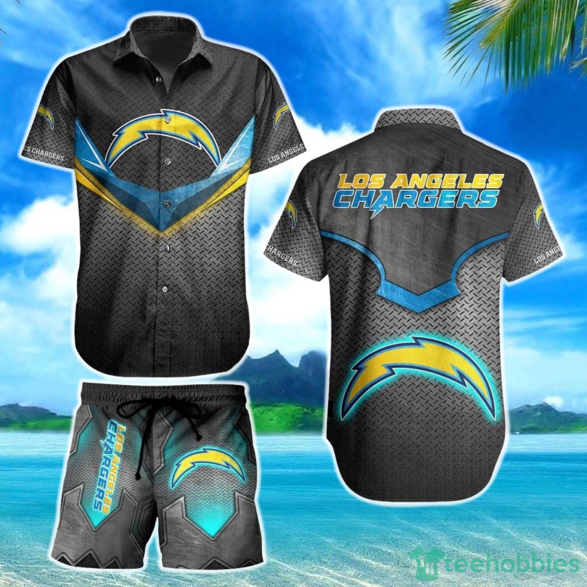 Los Angeles Chargers NFL Football Hawaiian Shirt And Short Beach Shirt Short Style For Big Fans Product Photo 1