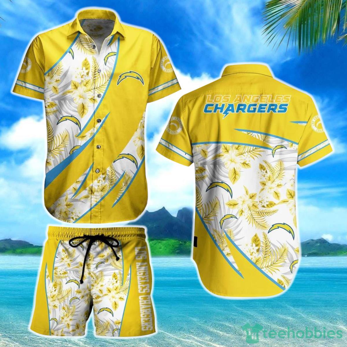 Los Angeles Chargers NFL Hawaiian Shirt And Short Style Tropical Graphic Summer For Awesome Fans Product Photo 1