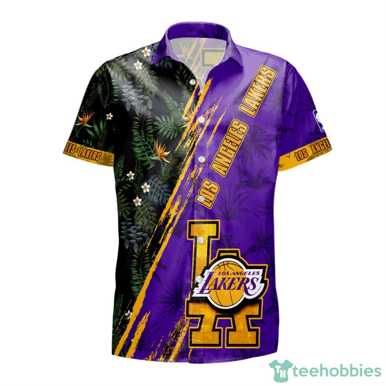 Los Angeles Lakers NBA Champions Floral Pattern Print Hawaiian Shirt Product Photo 2