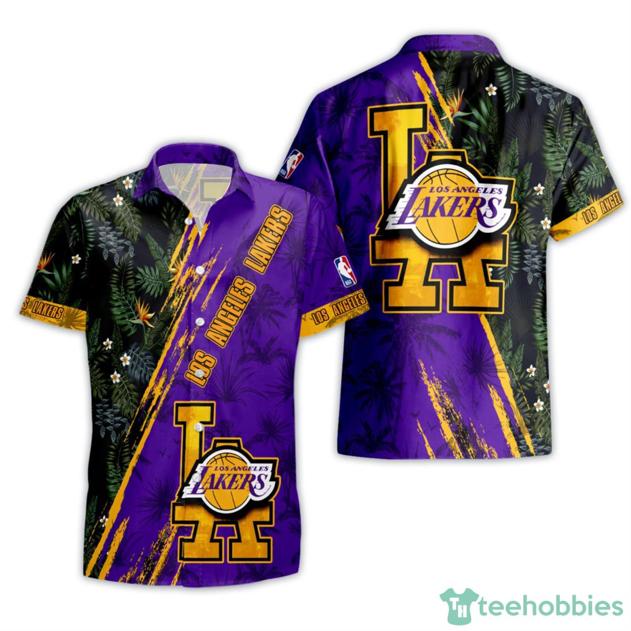 Los Angeles Lakers NBA Champions Floral Pattern Print Hawaiian Shirt Product Photo 1