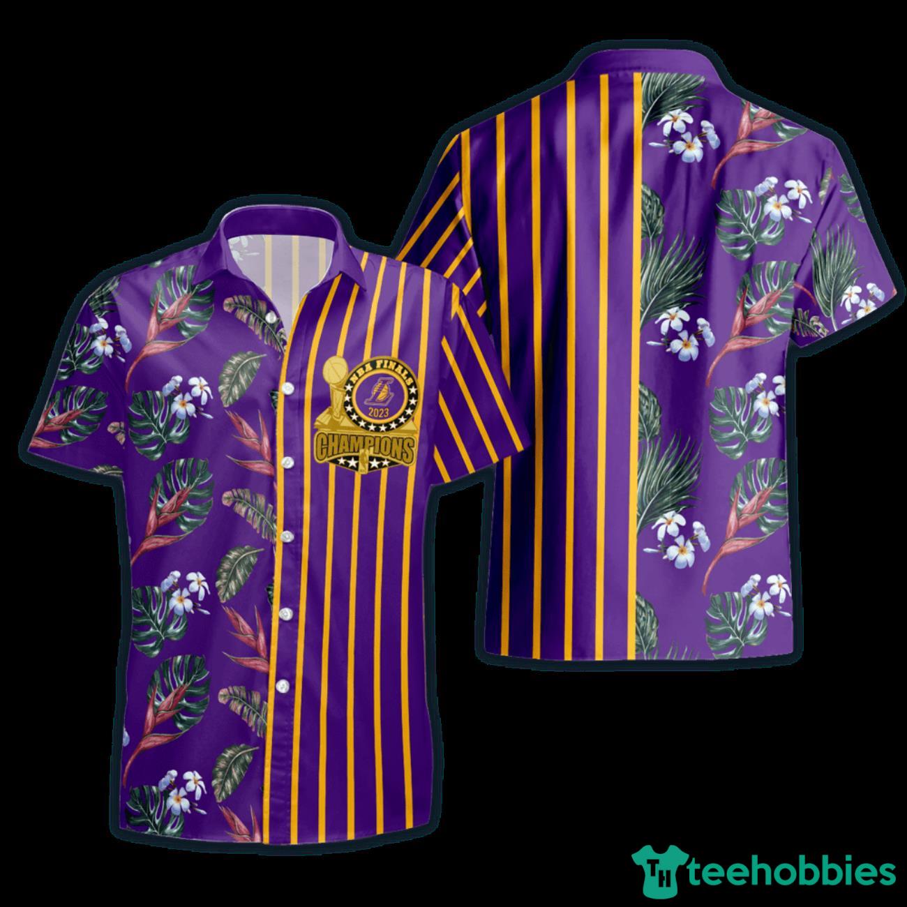 Los Angeles Lakers NBA Champions Pattern Print Hawaiian Shirt Product Photo 1