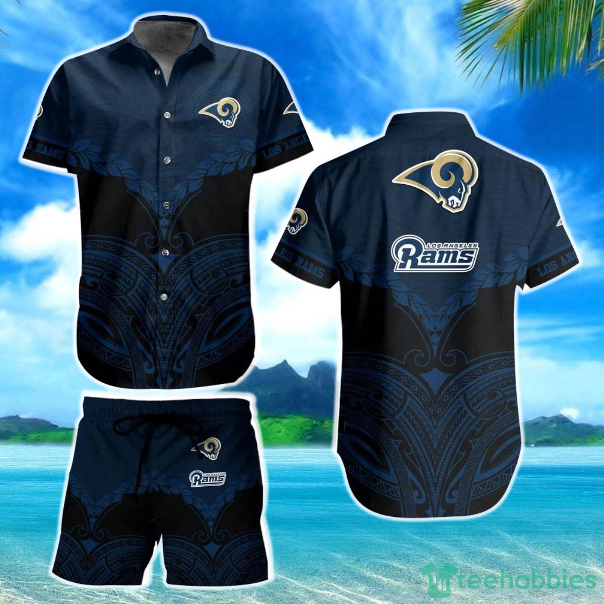 Los Angeles Rams Football NFL Hawaiian Shirt Polynesian Pattern New Summer Gift For Men Women Fans Product Photo 1
