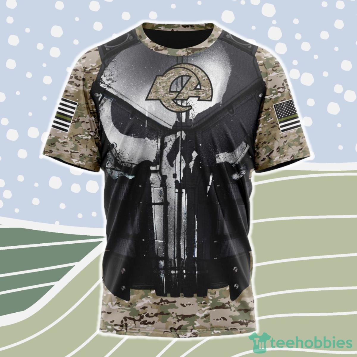 Los Angeles Rams NFL 3D Shirt Camo Custom Name & Number Product Photo 1