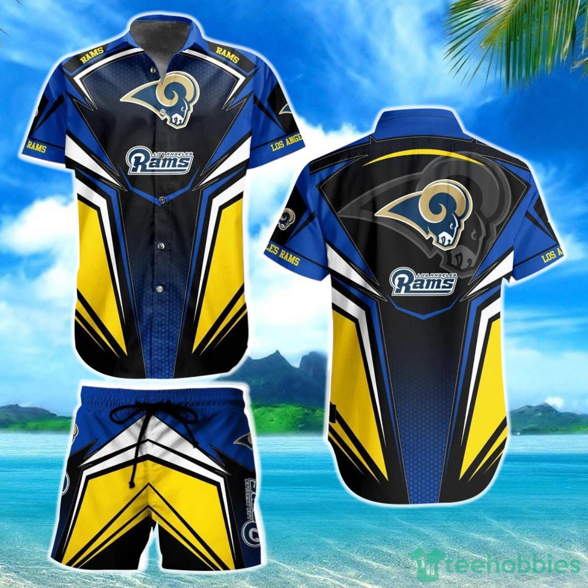 Los Angeles Rams NFL Football Hawaii Short Shirt For This Summer Graphic Hawaiian Shirt Gift Big Fans Product Photo 1