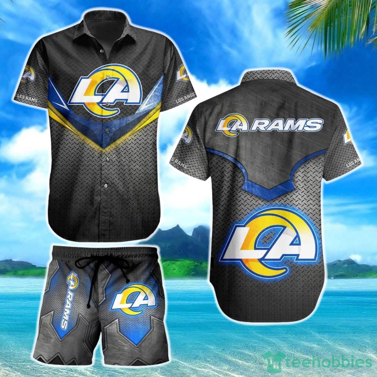 Los Angeles Rams NFL Football Hawaiian Shirt And Short Beach Style For Big Fans Product Photo 1