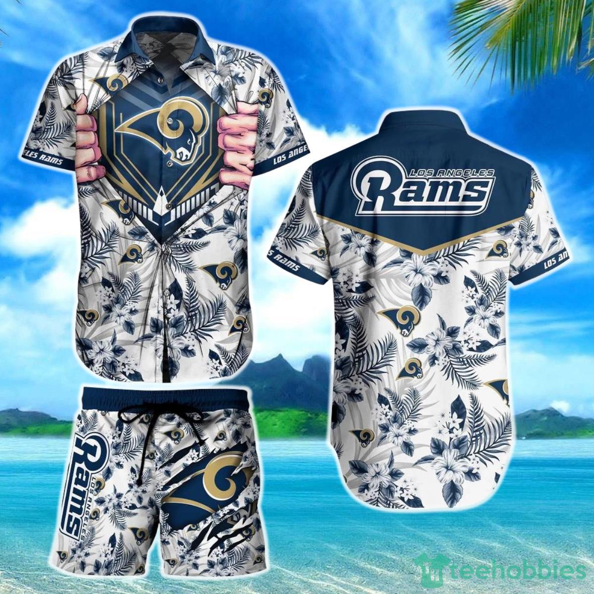 Los Angeles Rams NFL Football Hawaiian Shirt And Short New Summer For Big Fans Gift For Men Women Product Photo 1