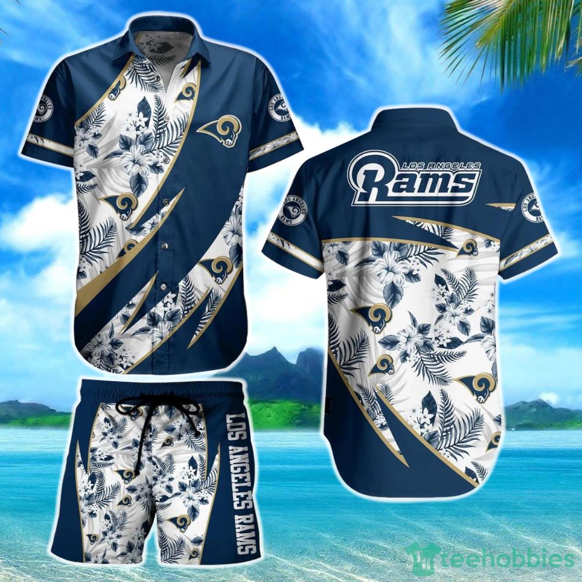 Los Angeles Rams NFL Hawaiian Shirt And Short Style Tropical Graphic Summer For Awesome Fans Product Photo 1