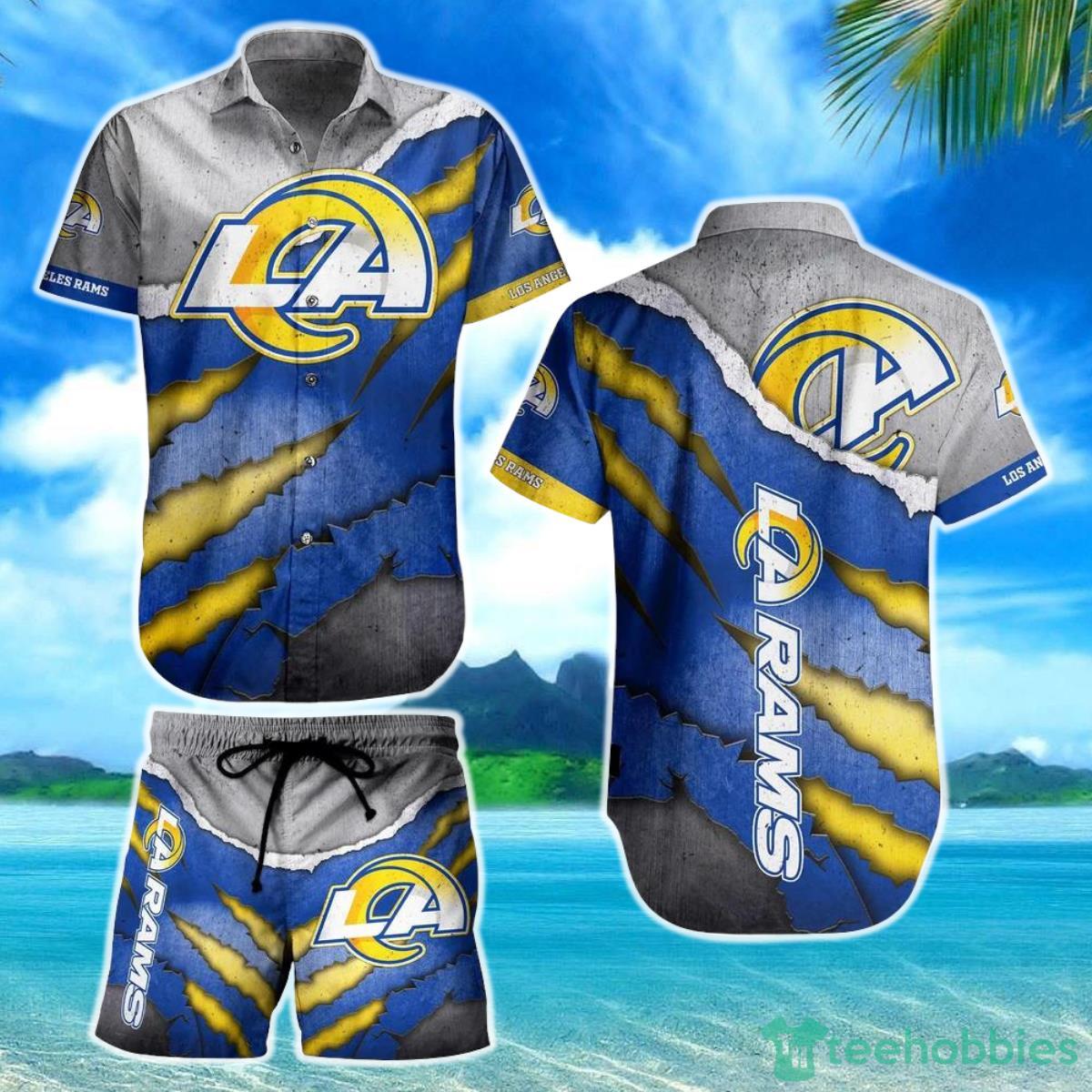 Los Angeles Rams NFL Hawaiian Shirt And Short Summer Vintage Beach Shirt For Your Loved Ones Product Photo 1