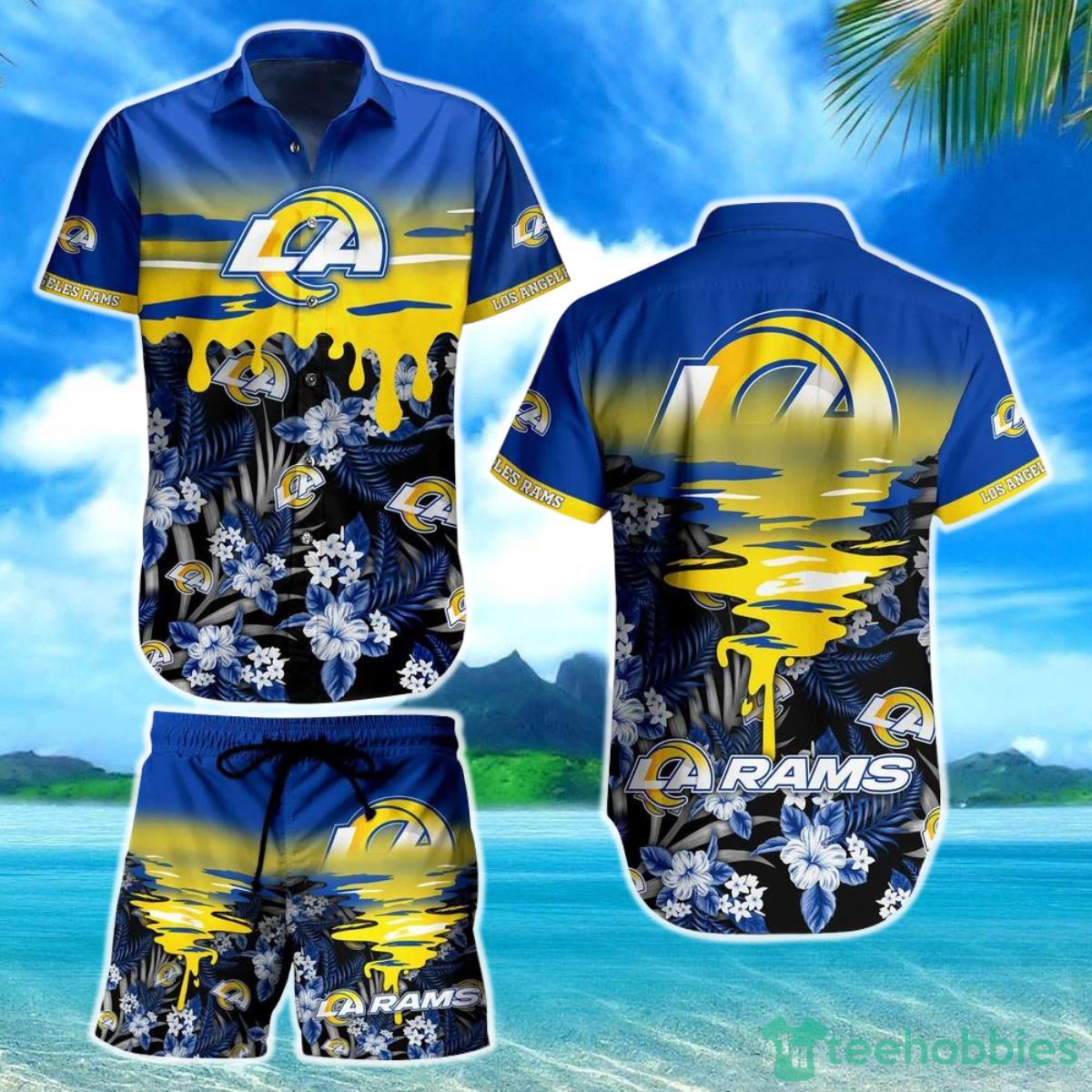 Los Angeles Rams NFL Hawaiian Shirt And Short Tropical Pattern Beach Shirt New Gift For Best Fan Product Photo 1