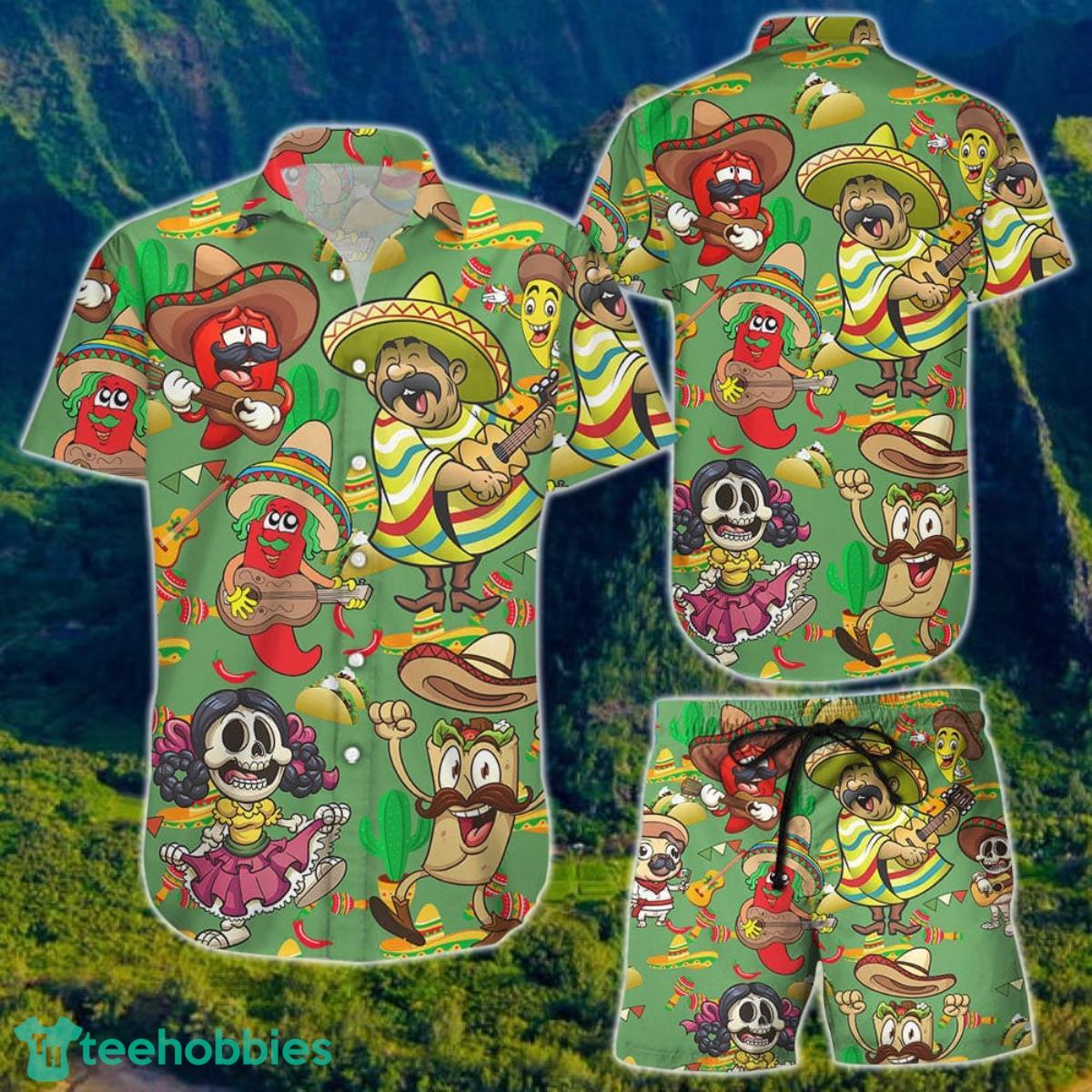 Mexican Hawaiian Shirt And Short For Men And Women Product Photo 1