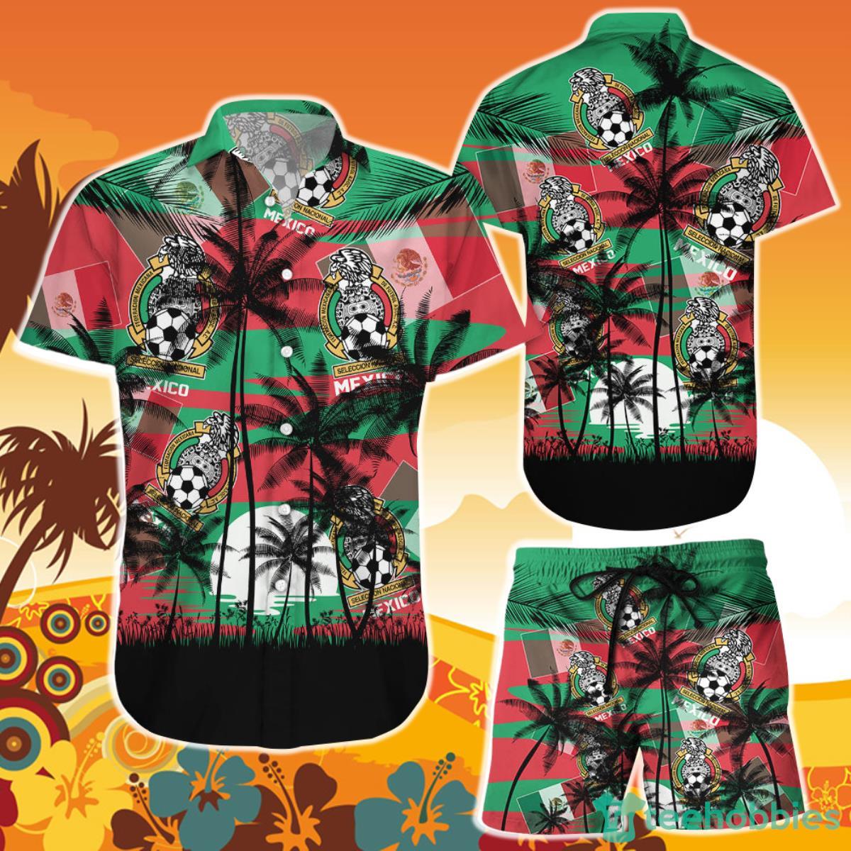 Mexico Coconut Pattern Hawaiian Soccer Team World Cup 2022 Qatar Champions Football Shirt and Short Product Photo 1